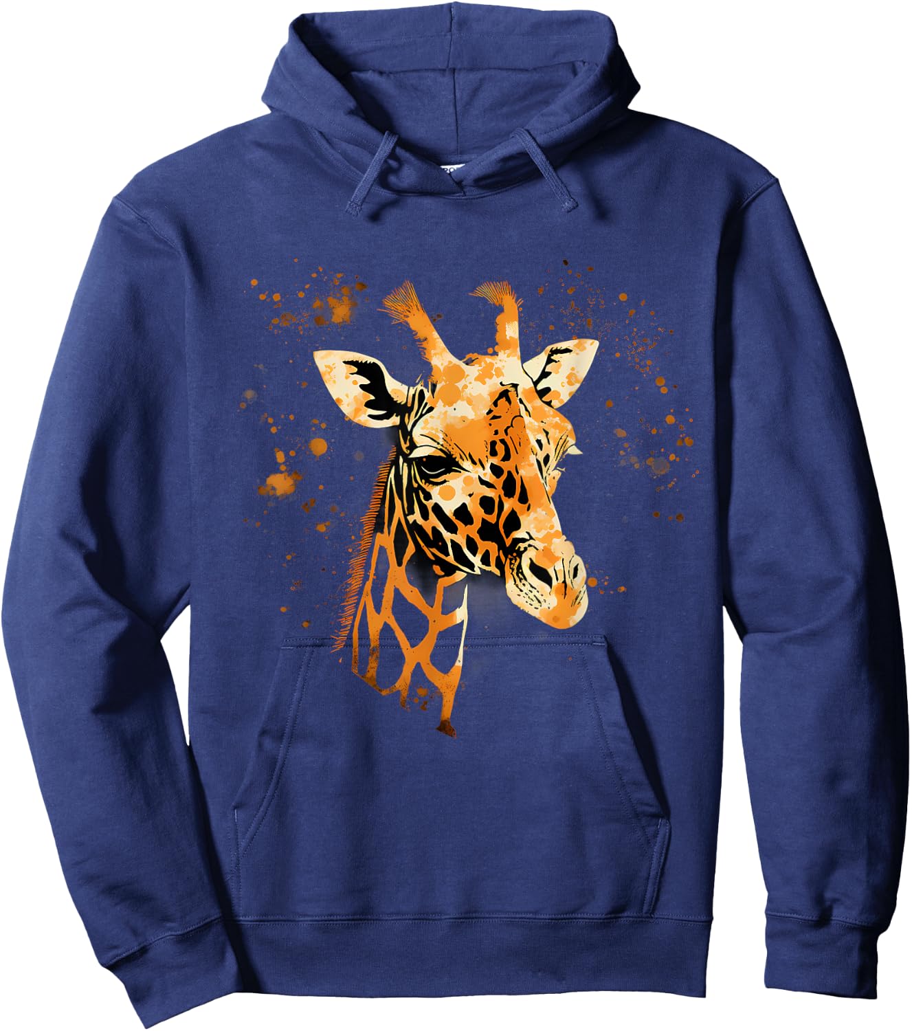 Giraffe, Tierporträt, Nature Splash, Kunstwerk Savanne Hoodie - Hoodie | Navy