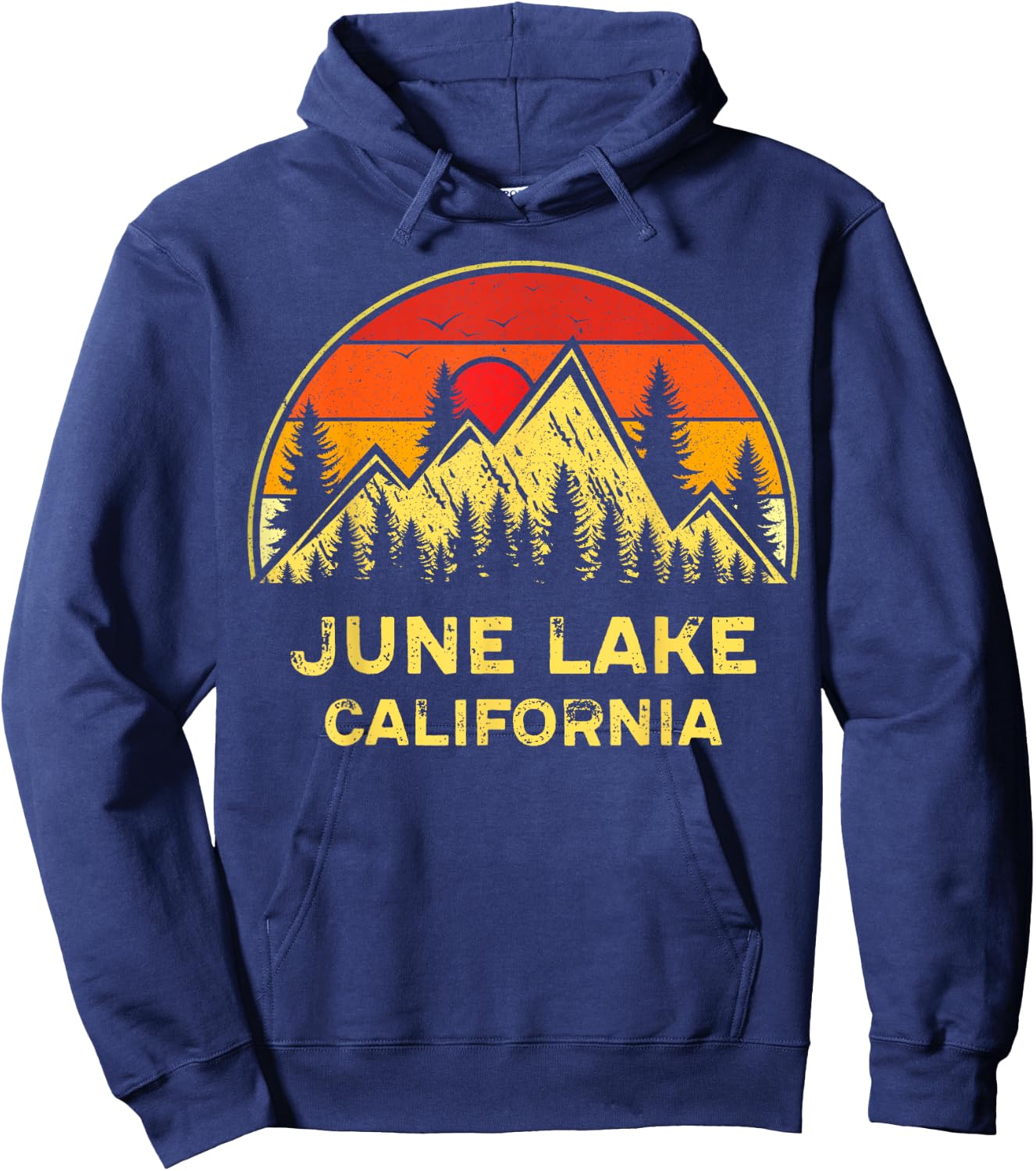Vintage June Lake California CA Mountains Hiking Souvenir Hoodie - Hoodie | Navy