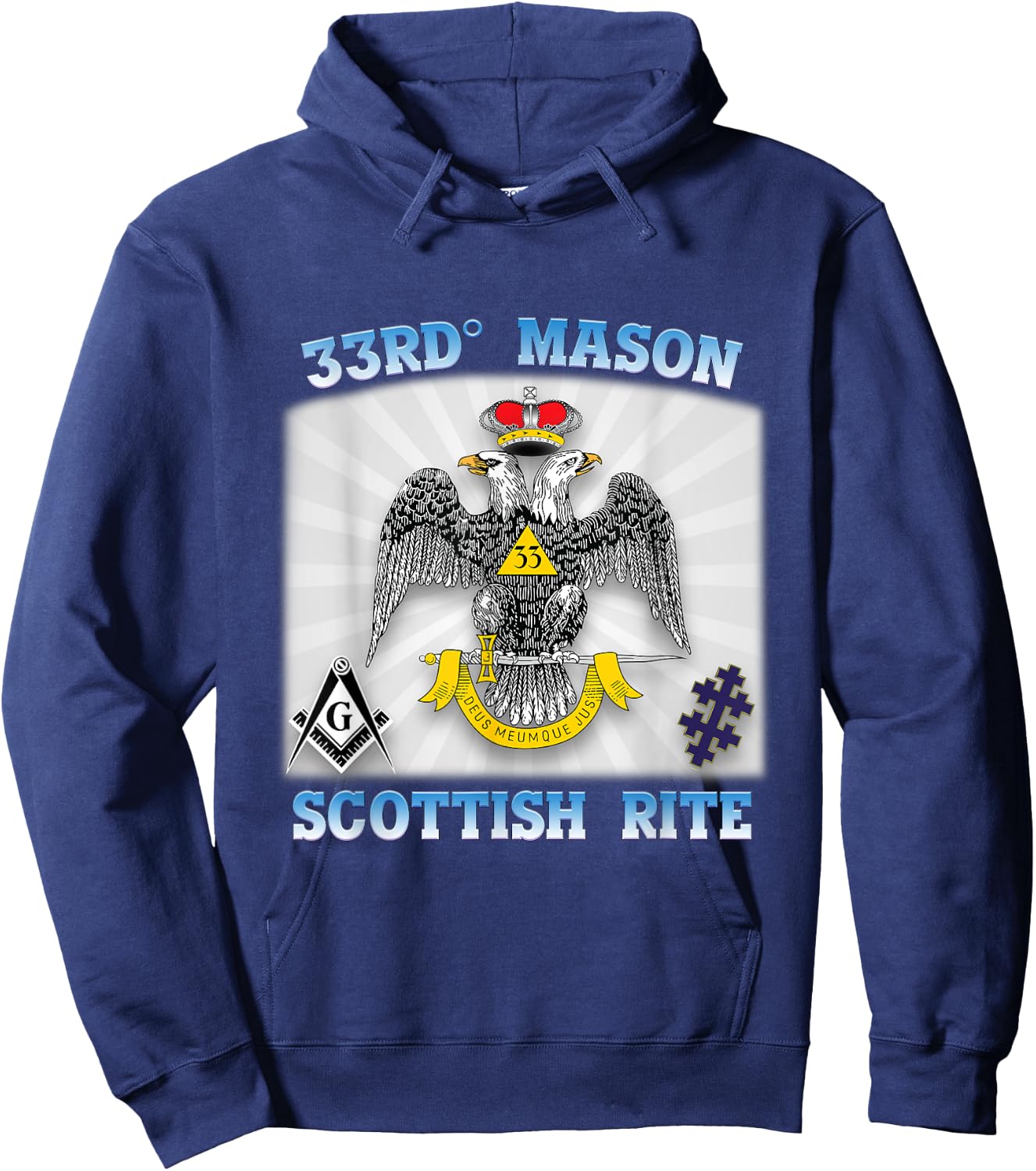 33rd Degree Mason Scottish Rite Masonic WD AASR 33 Valley OS Hoodie - Hoodie | Navy