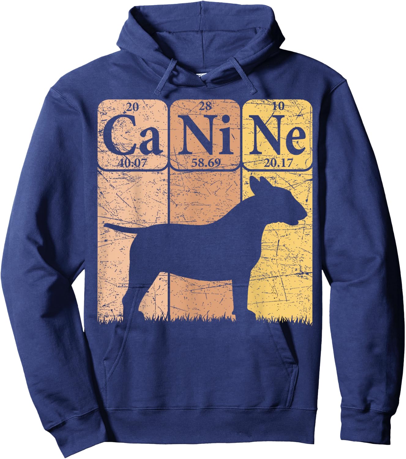 Bull Terrier Dog Periodic Table Elements Dog Lover Canine Hoodie - Hoodie | Navy