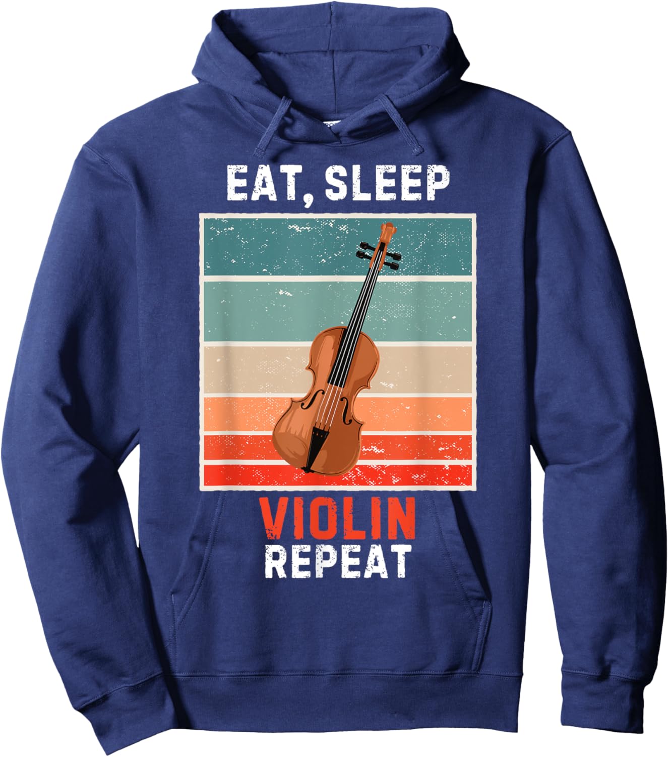 Retro Eat, Sleep Violin Repeat Vintage Grunge Violin Hoodie - Hoodie | Navy