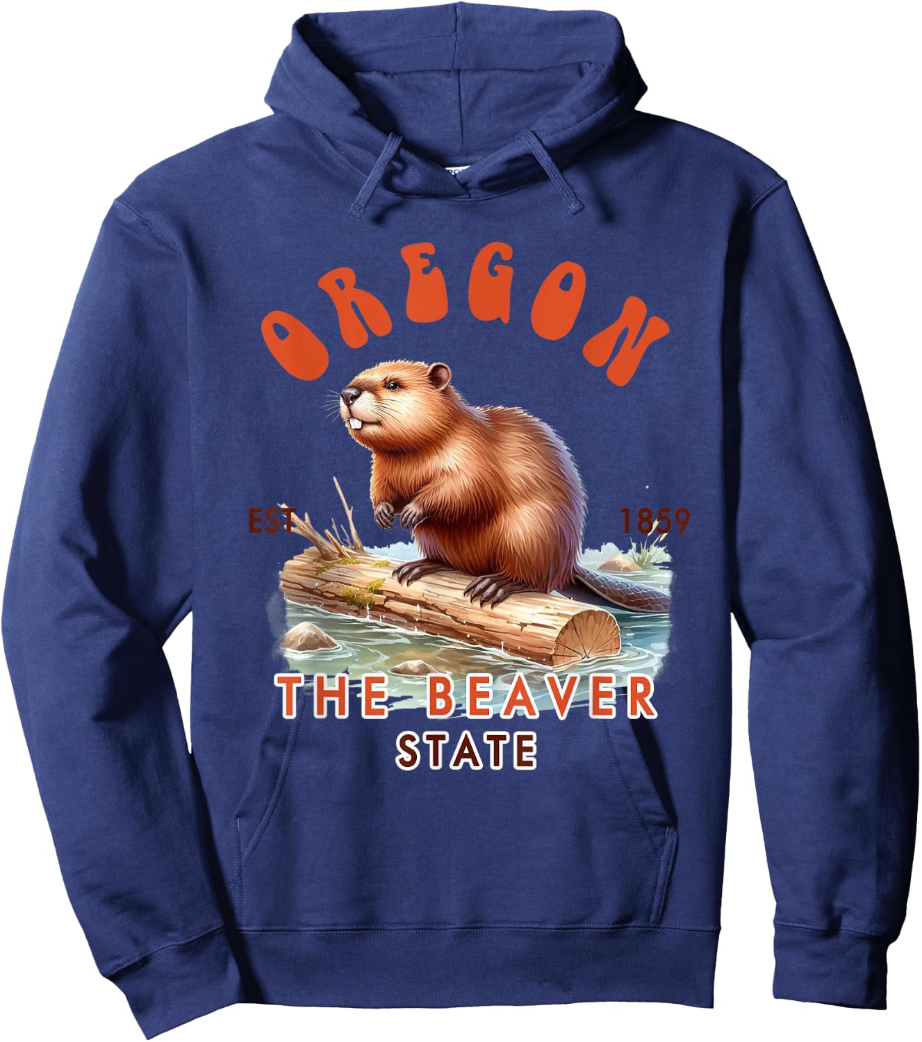Oregon Travel The Beaver State Vacation Oregon State Beaver Hoodie - Hoodie | Navy