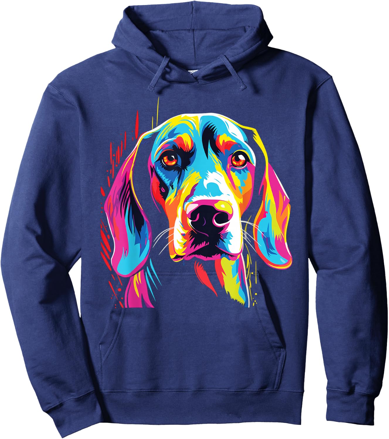 Watercolor Colorful Treeing Walker Coonhound Dog Hoodie - Hoodie | Navy