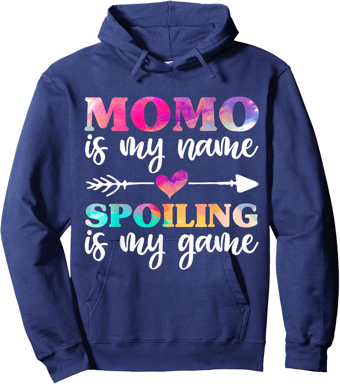 Momo Is My Name Spoiling Is My Game Shirt, Mothers Day Hoodie - Hoodie | Navy