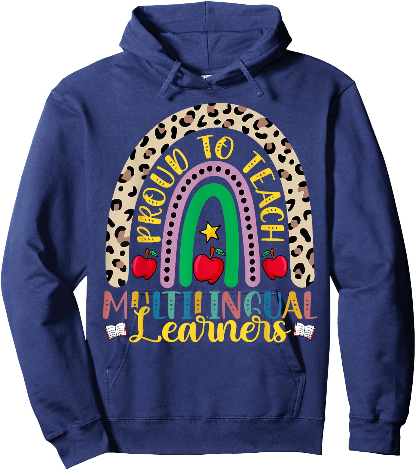 Proud to Teach Multilingual Learners - Multilingual Teacher Hoodie - Hoodie | Navy