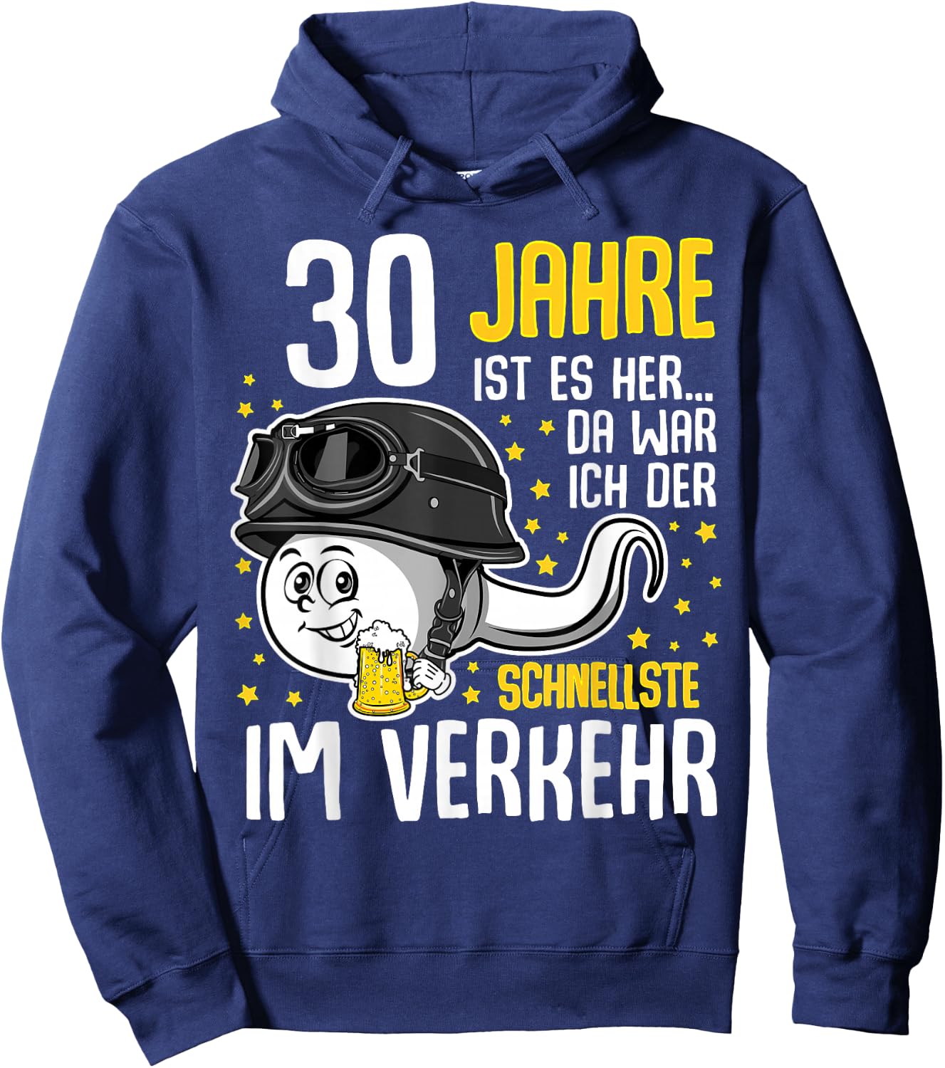 Men's "Vor 30 Jahren der Fastest in Traffic" 30th Birthday Man , black Hoodie - Hoodie | Navy
