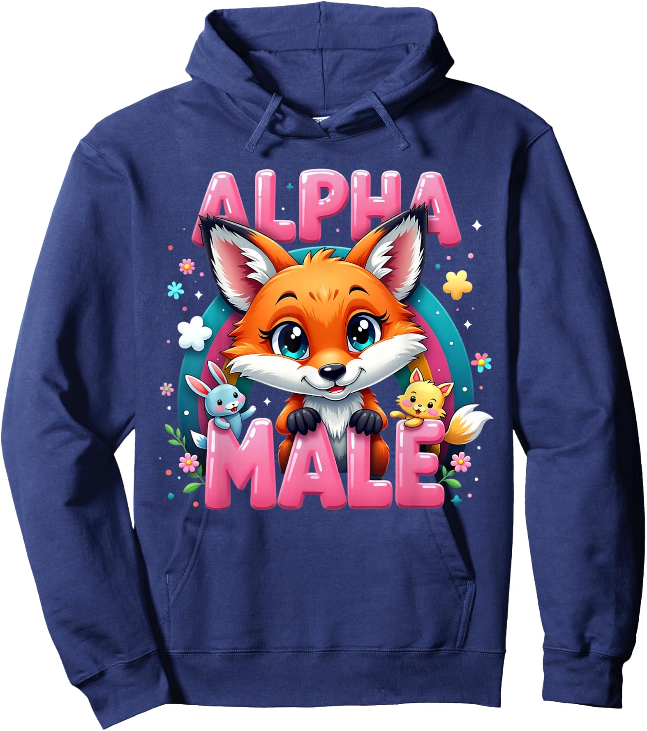Fox Alpha Cute Foxes Meme Male Humor or Women Hoodie - Hoodie | Navy