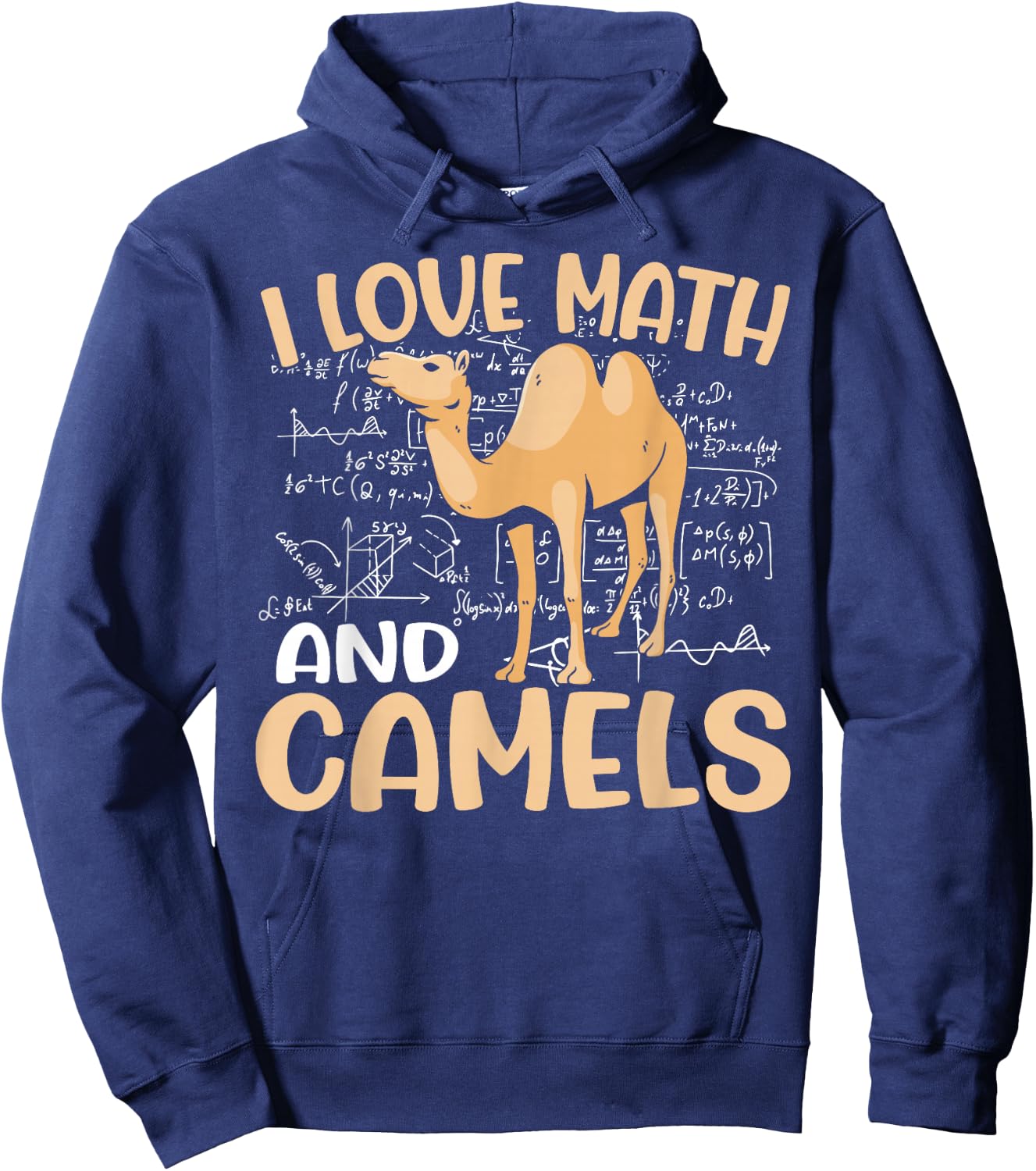Kids Dromedary Funny School I Love Math And Camels Hoodie - Hoodie | Navy