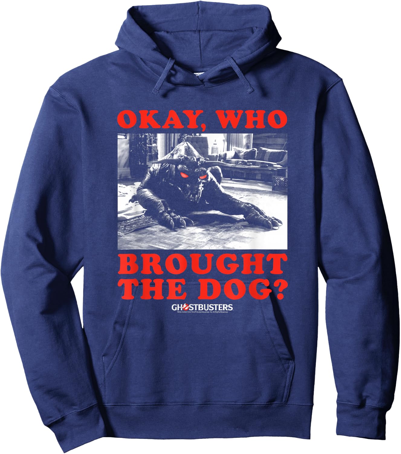 Ghostbusters Who Brought The Dog Zuul Lustiger Film Hoodie - Hoodie | Navy