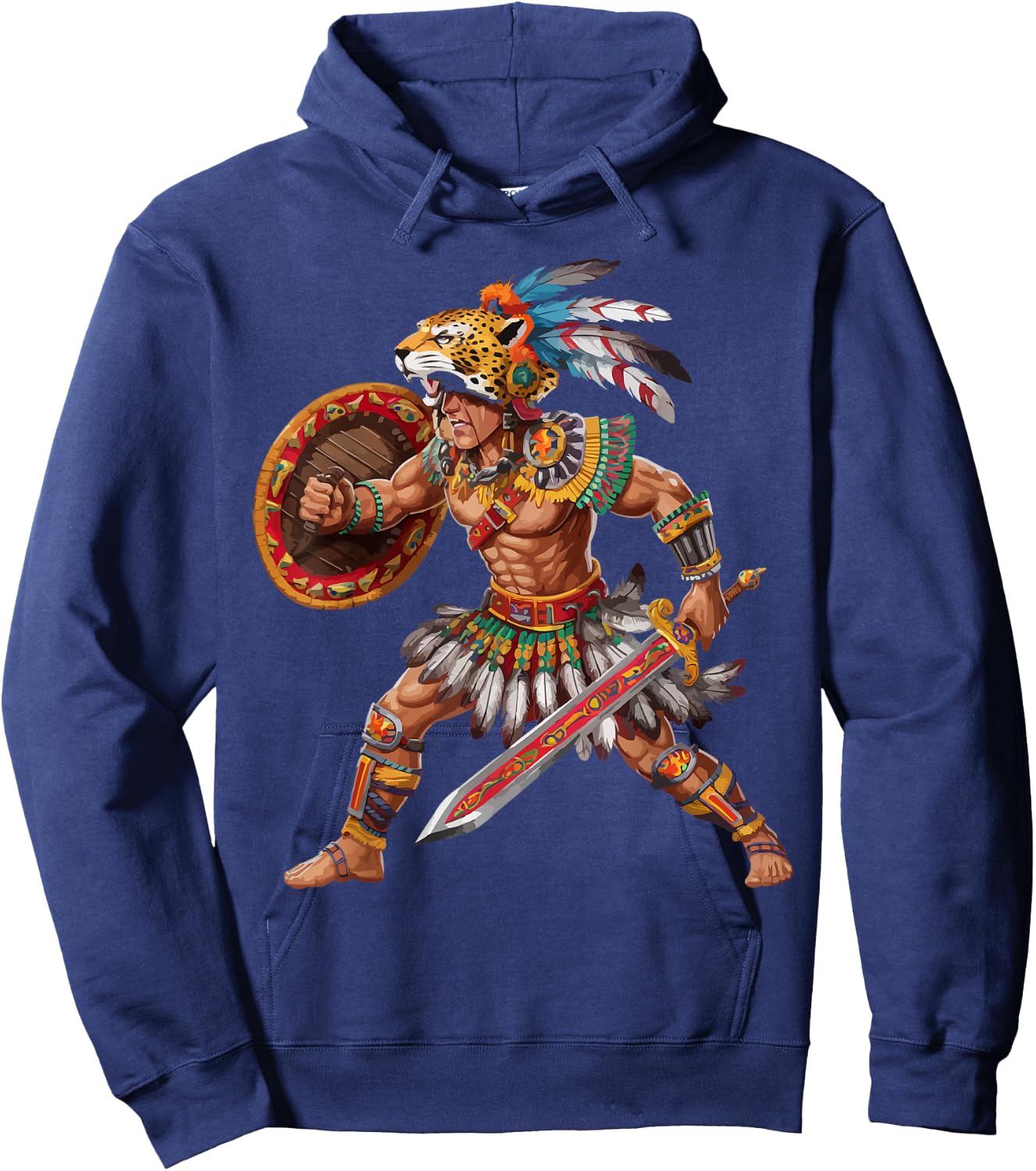 Aztec Jaguar Warrior Aztec Culture Mayan Indigenous Hoodie - Hoodie | Navy