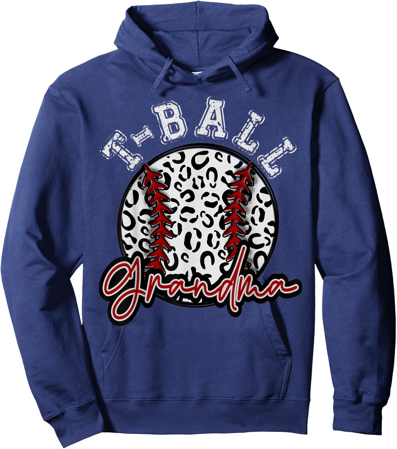 Leopard Cheetah T-ball Tball GRANDMA Shirt Woman Trendy Hoodie - Hoodie | Navy