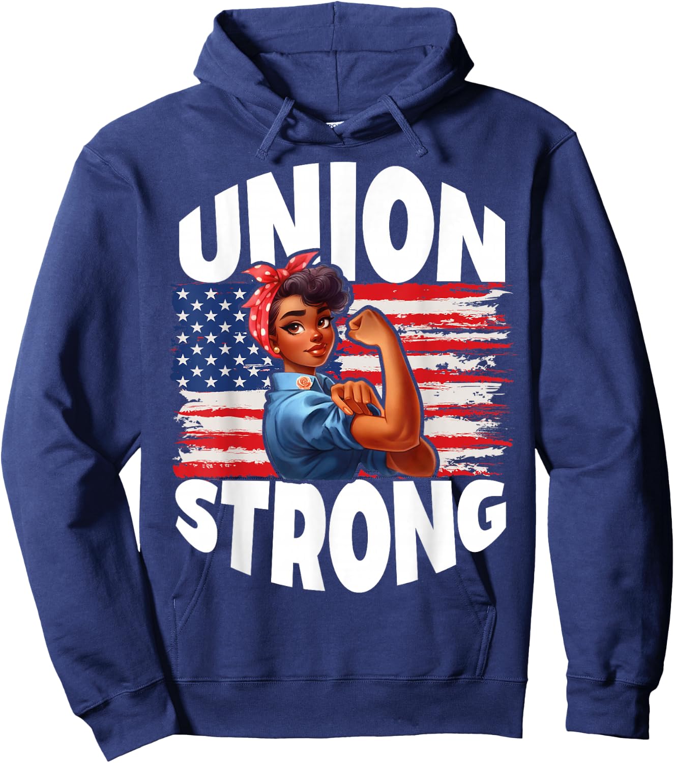 Union Strong Happy Labor Day American Flag Decor Hoodie - Hoodie | Navy