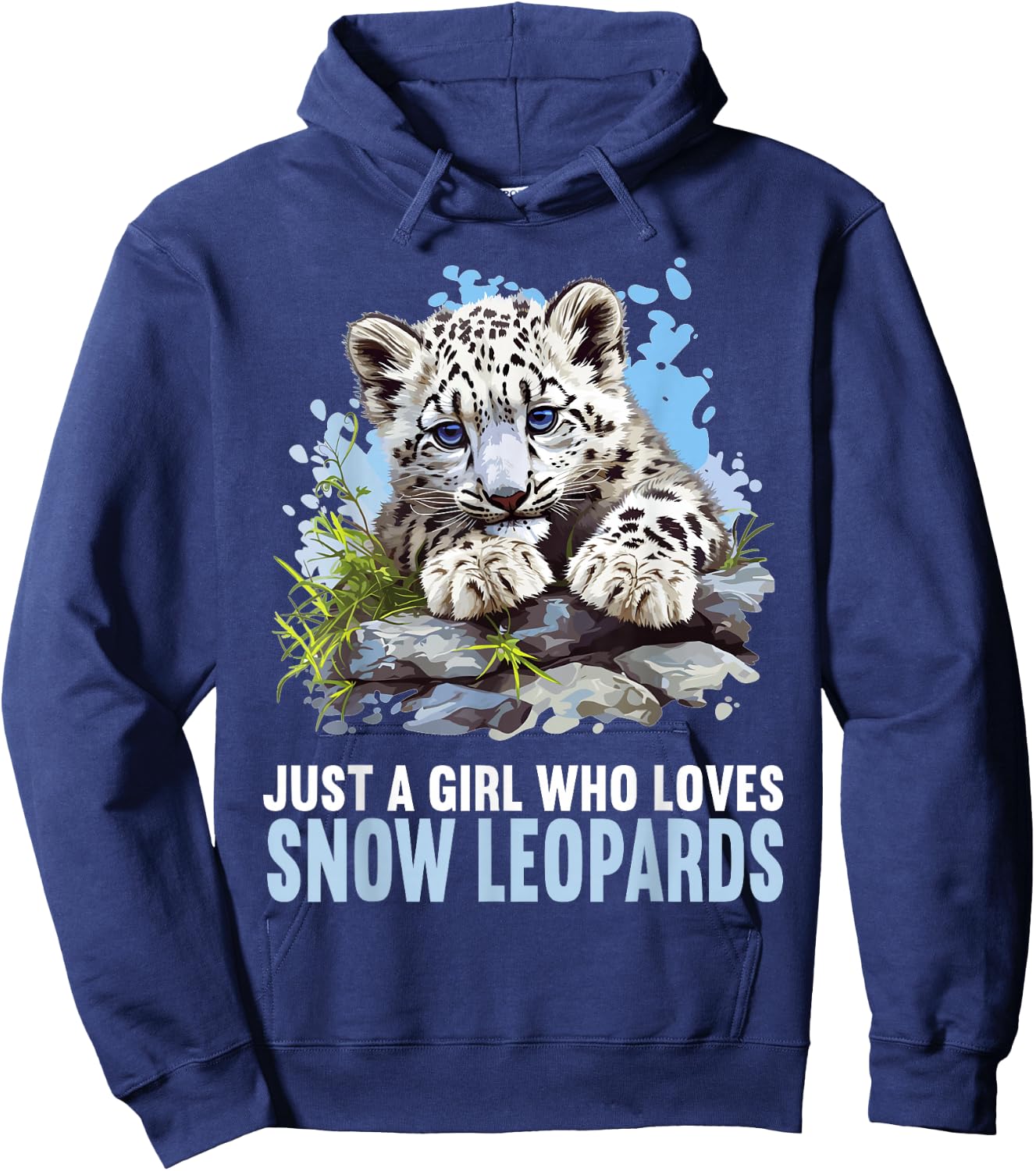 Just a Girl who loves Snow Leopards Lovers Snow Leopard Hoodie - Hoodie | Navy