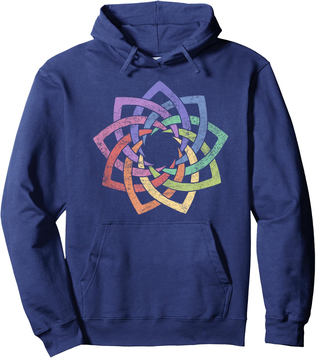 Woven in Unity Nine Pointed Star - Vintage Style Baha'i top Hoodie - Hoodie | Navy