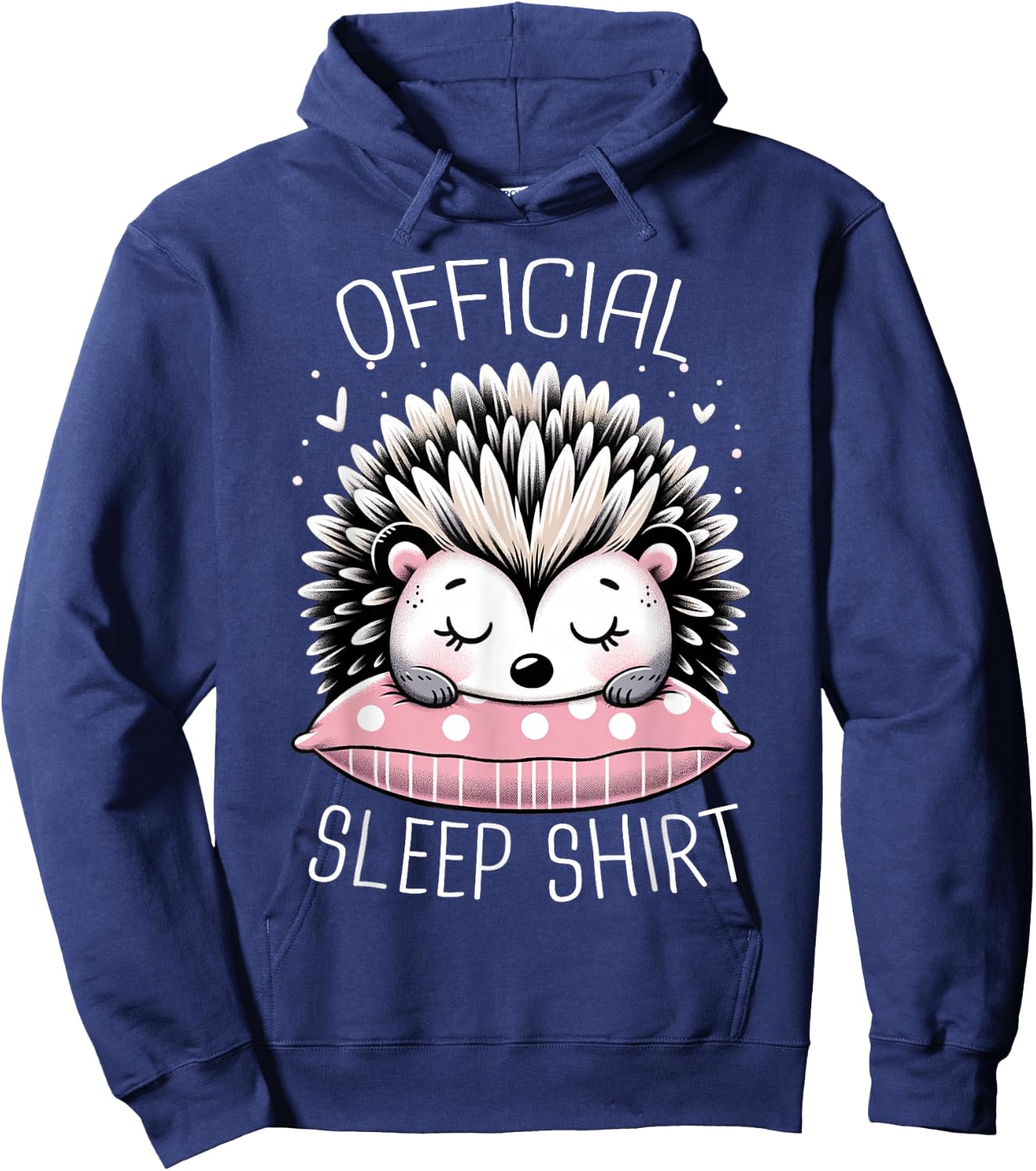 Hedgehog Official Sleep Shirt Pajama Animal Night Hoodie - Hoodie | Navy