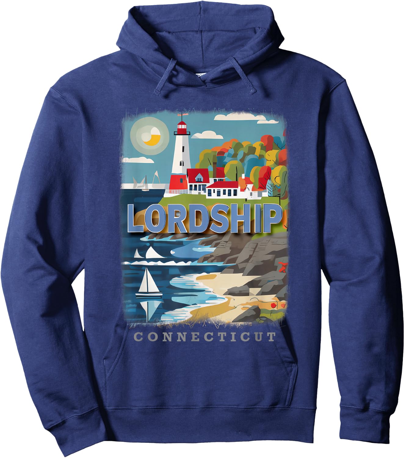 Lordship Connecticut Stratford CT Coastal Charm SD866 Hoodie - Hoodie | Navy