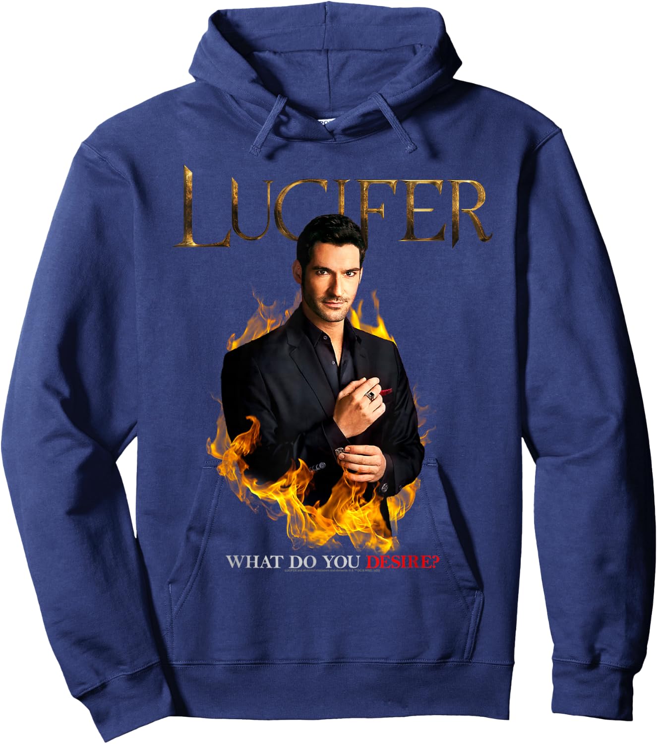 Lucifer What Do You Desire? , black Hoodie - Hoodie | Navy