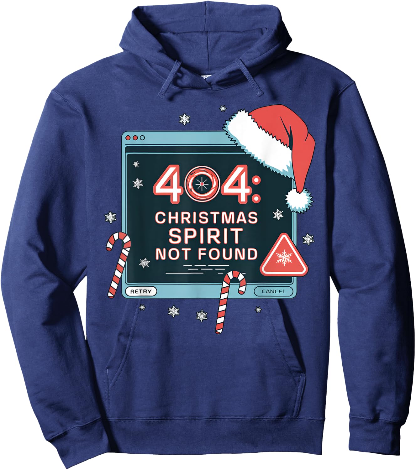 404 Error Christmas Spirit Not Found Tech Support IT Geeks Hoodie - Hoodie | Navy