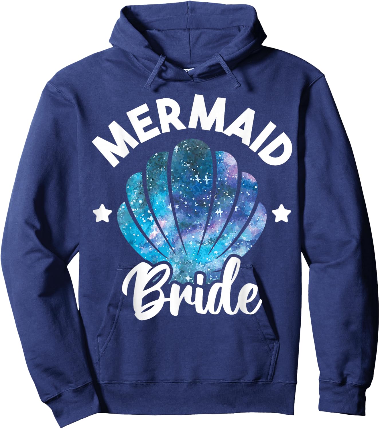 Cute Mermaid Bride Seashell Matching Mermaid Squad Party Hoodie - Hoodie | Navy