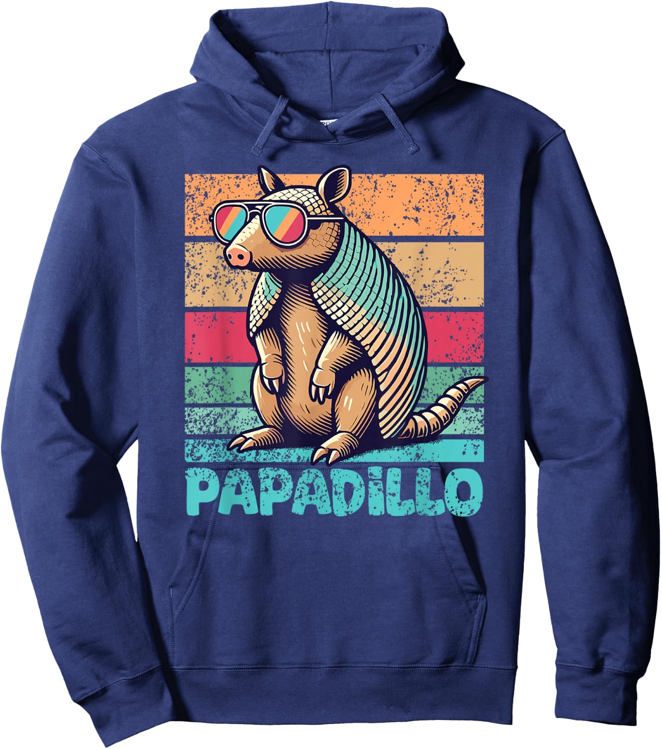Papadillo Father's Day Best Dad Armadillo Hoodie - Hoodie | Navy
