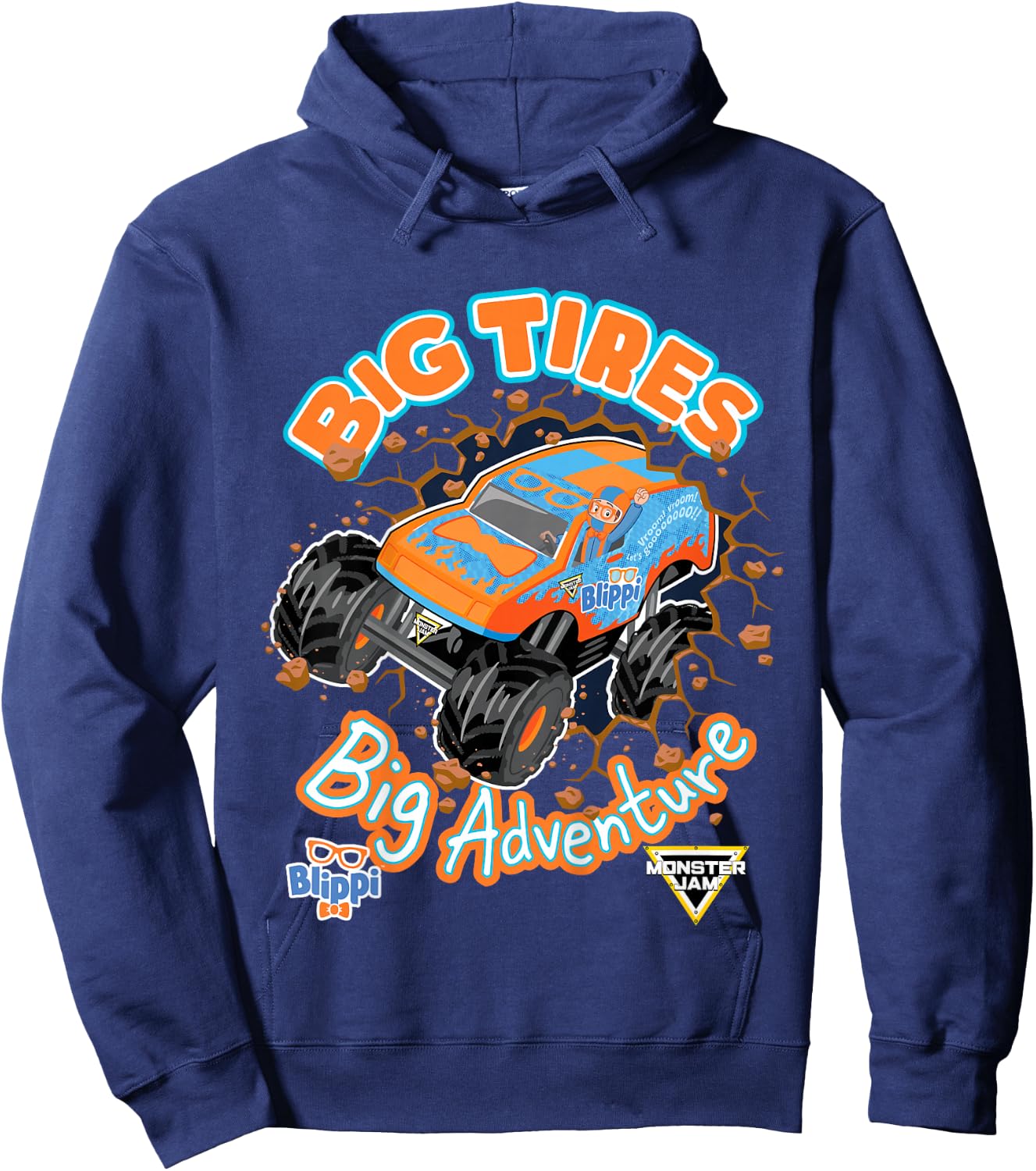 Kids Blippi Big Tires Big Adventure Hoodie - Hoodie | Navy