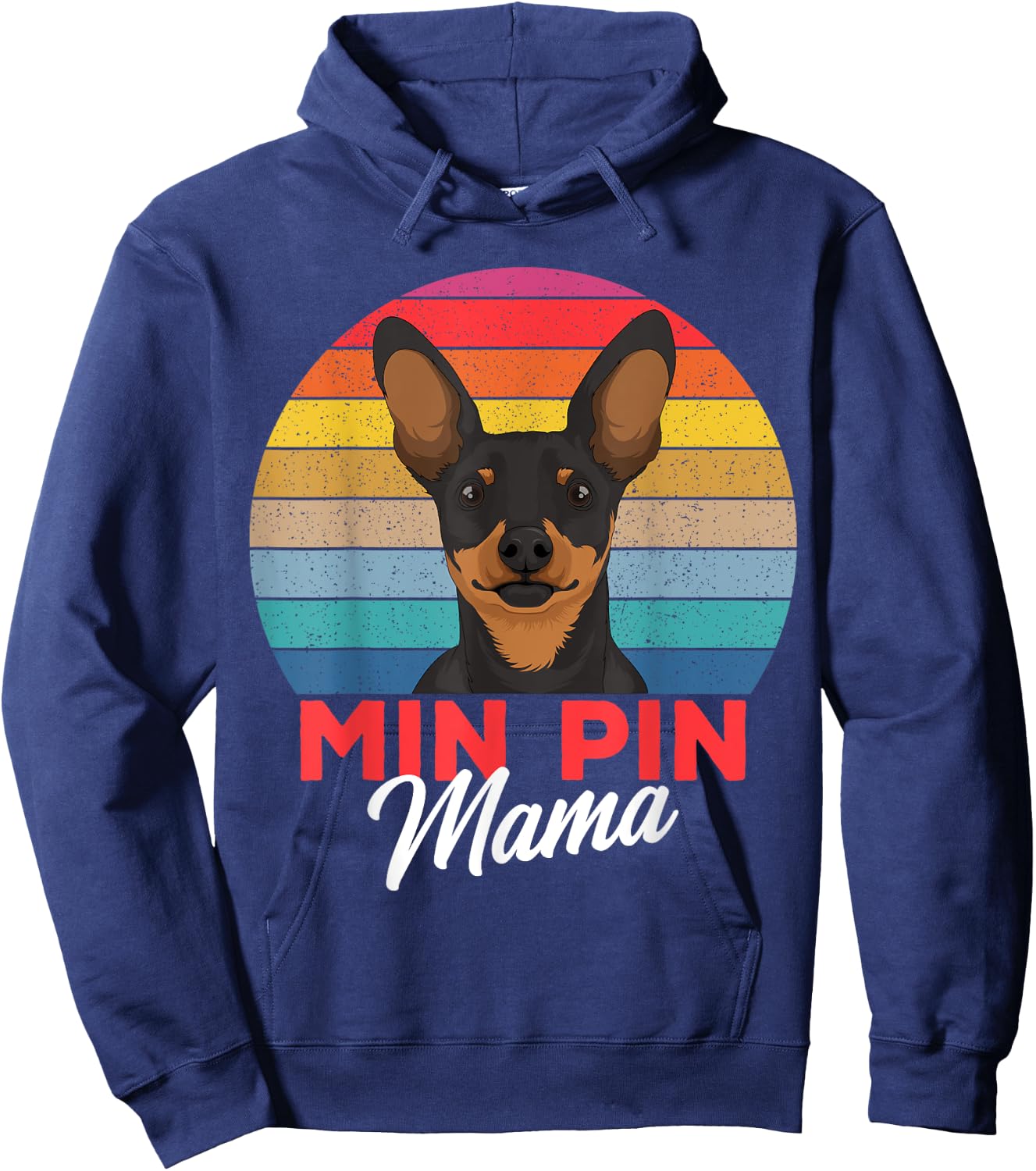 Min Pin Mama Cute Miniature Pinscher Dog Mom Girls Gift Hoodie - Hoodie | Navy