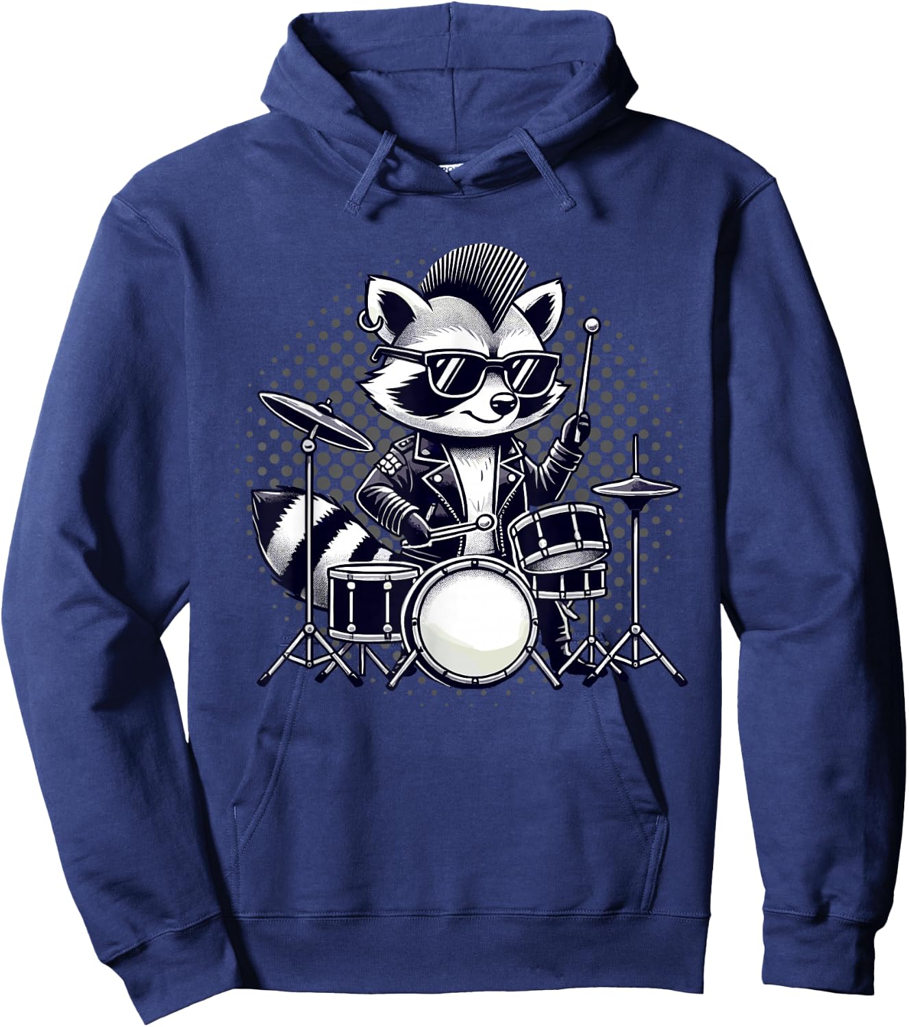 Drummer & Drums | Musician, Music | Boys, Funny Raccoon , Black, S Hoodie - Hoodie | Navy