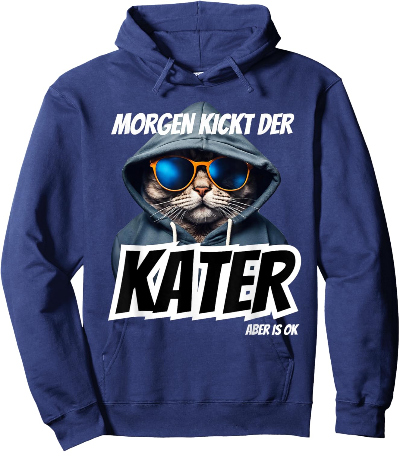 Morgen Kickt der Kater Malle Party Summer with Julian Apres , black Hoodie - Hoodie | Navy