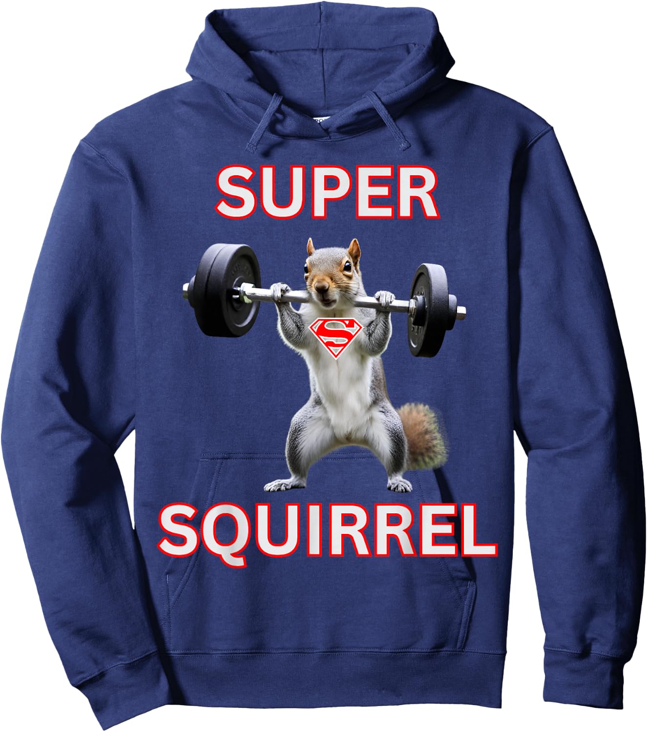 Super Squirrel Weightlifter Squirrel Superhero Costume Hoodie - Hoodie | Navy