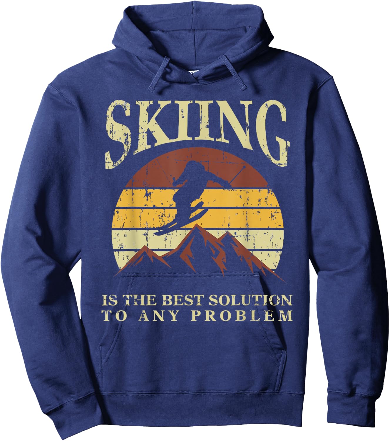 Funny Skiing Ski Skiier Winter Sports Enthusiast Gag Outfit Hoodie - Hoodie | Navy
