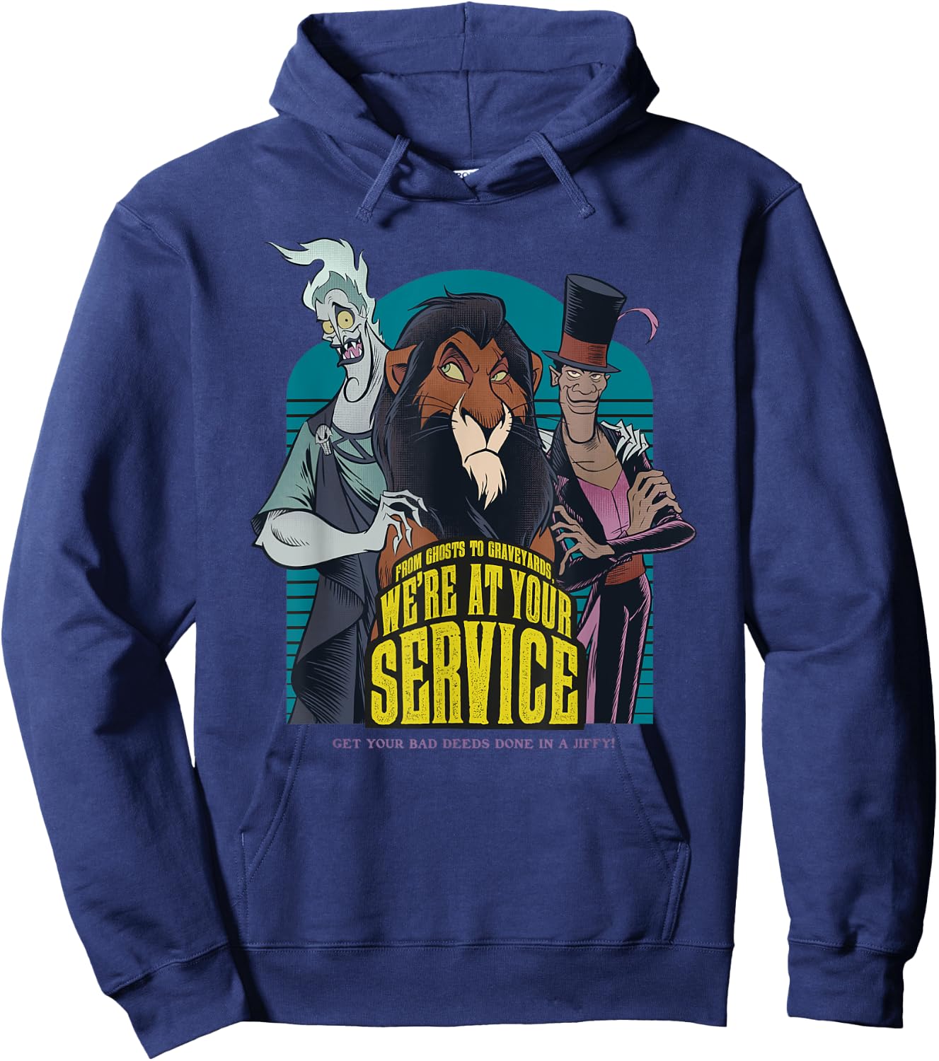 Villains Scar Hades Doctor Facilier Poster , Black, S Hoodie - Hoodie | Navy