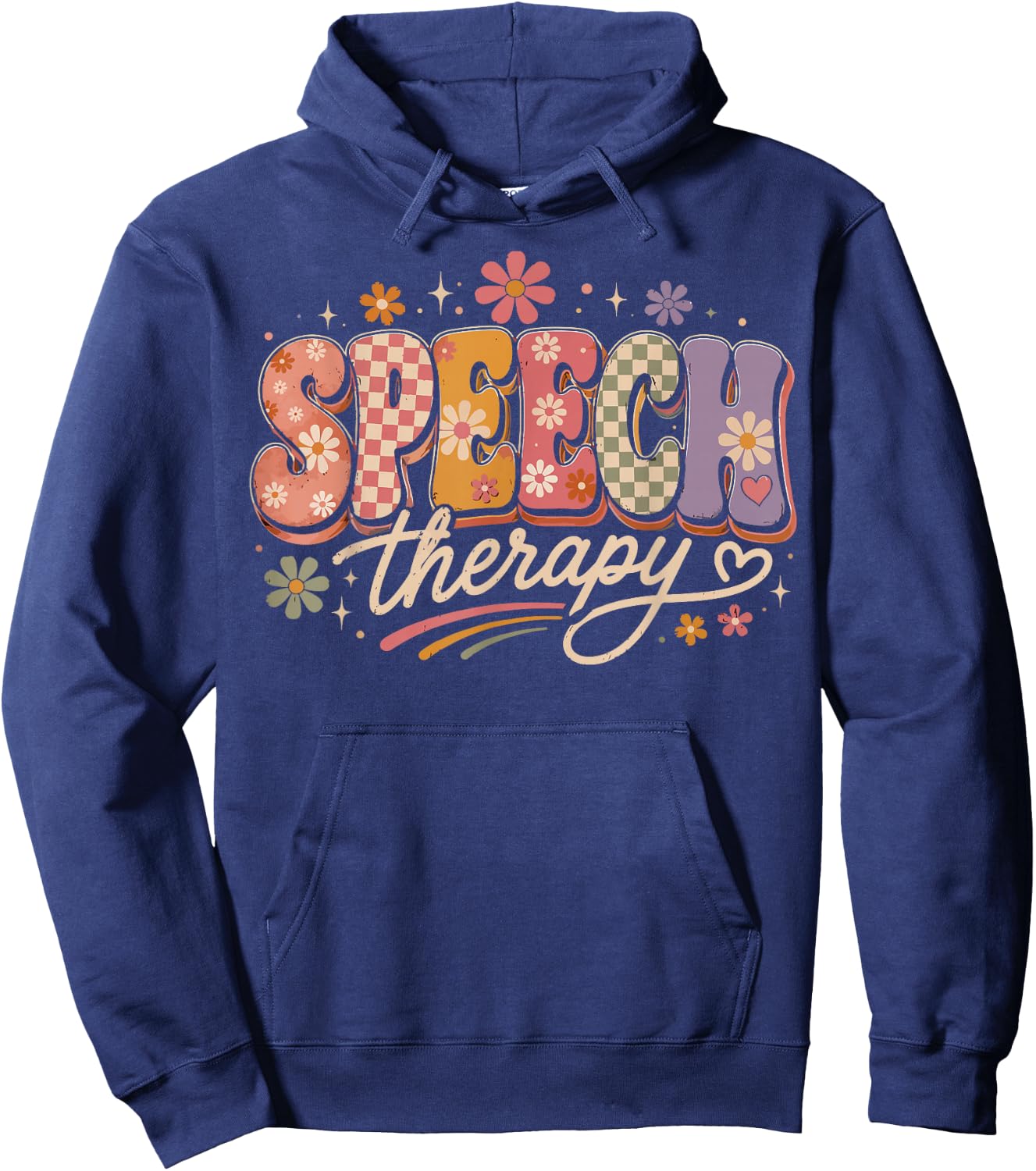 Cute Speech Therapy Speech Language Pathologist SLP Floral Hoodie - Hoodie | Navy