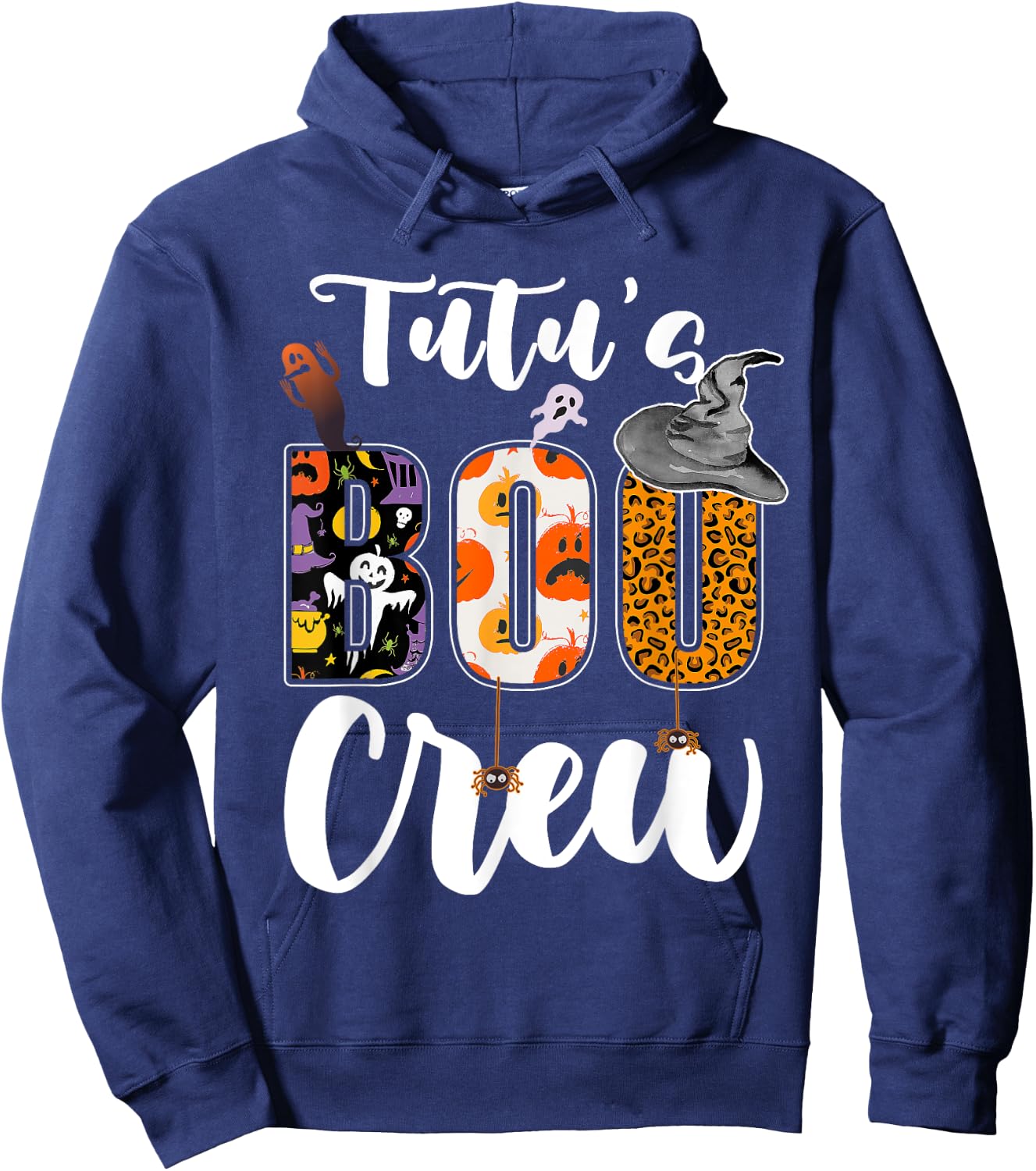 Tutu's Boo Crew Halloween Grandma Grandkids Matching Hoodie - Hoodie | Navy