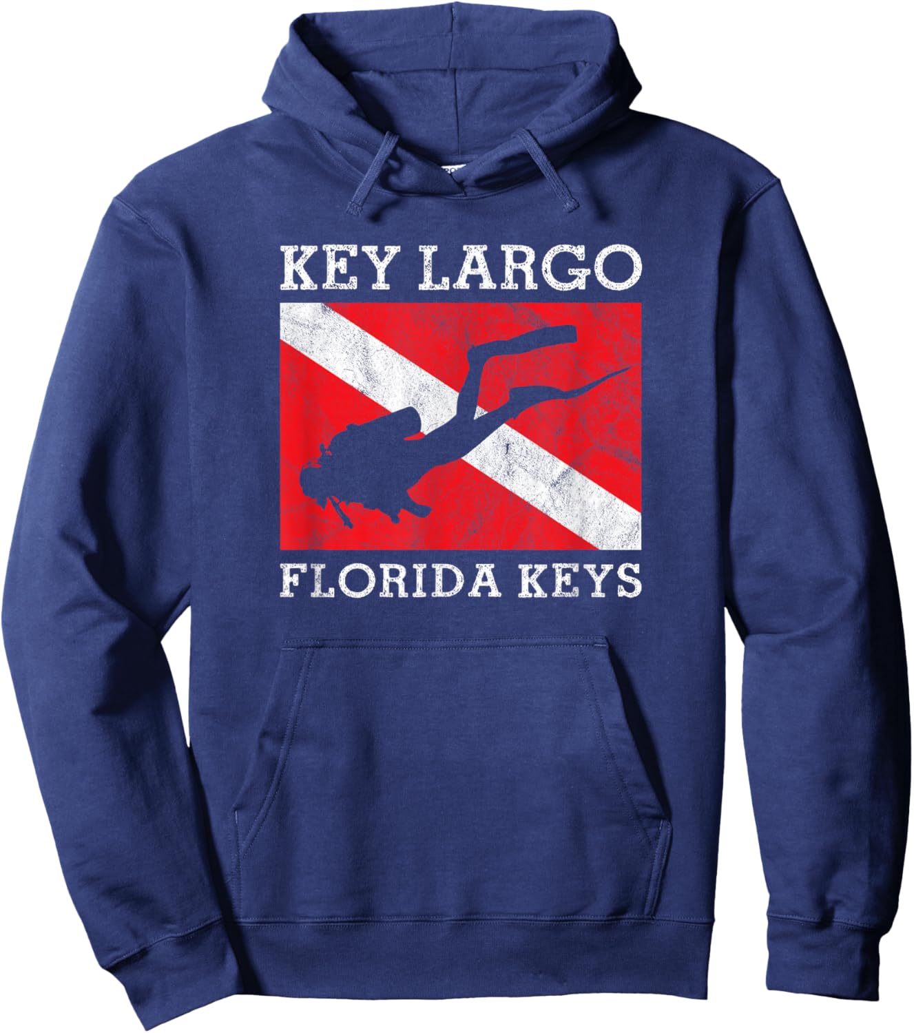 Key Largo Florida Scuba Dive Flag Souvenir Hoodie - Hoodie | Navy