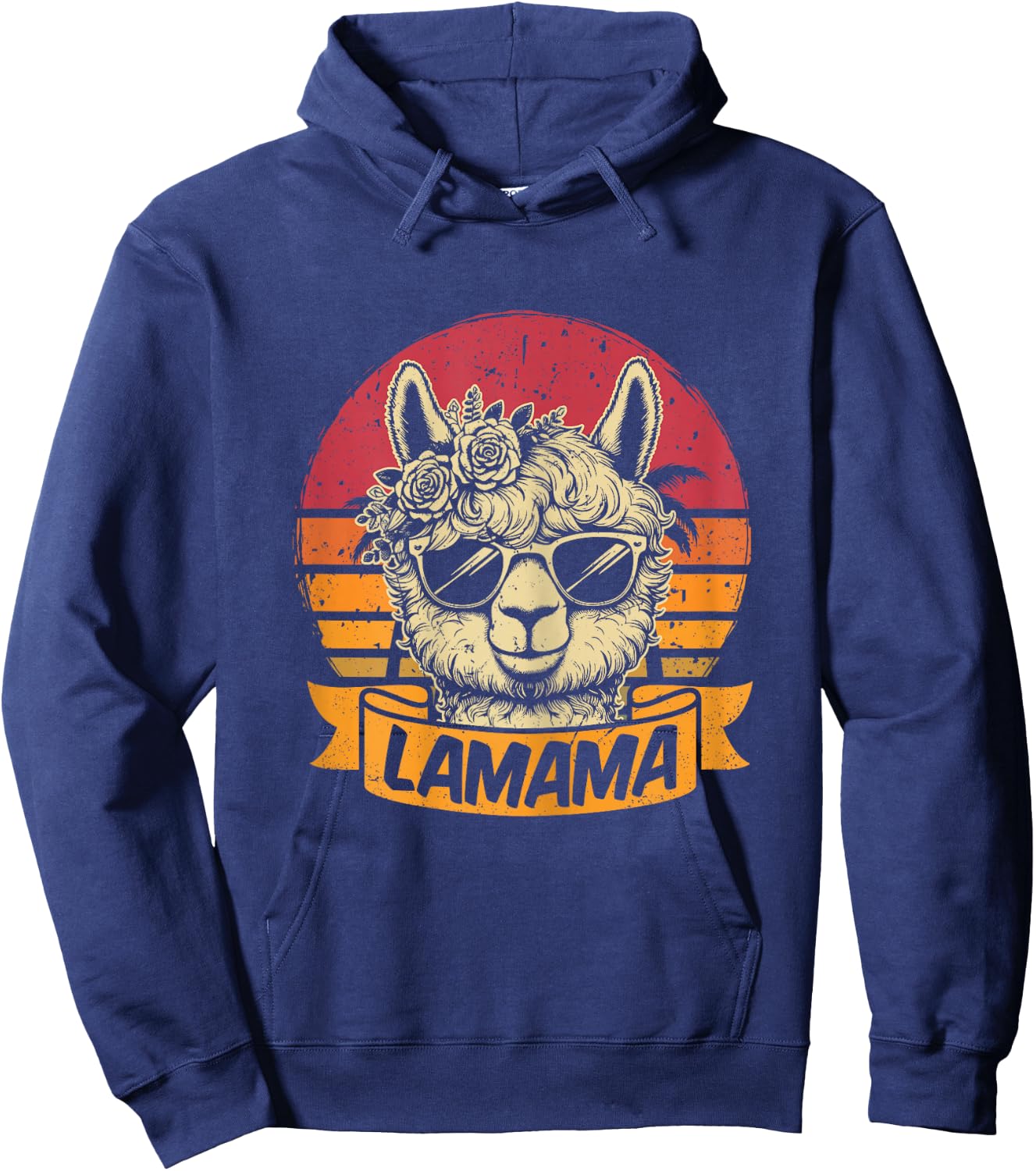 Lamama Süßes Mama Lama Fan Liebhaber Frischgebackene Mutter Hoodie - Hoodie | Navy