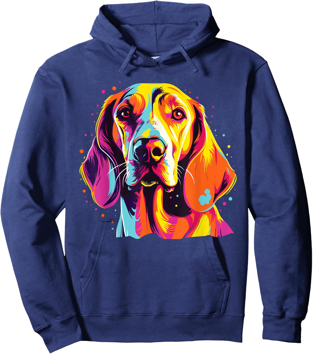 Watercolor Colorful English Foxhound Dog Hoodie - Hoodie | Navy