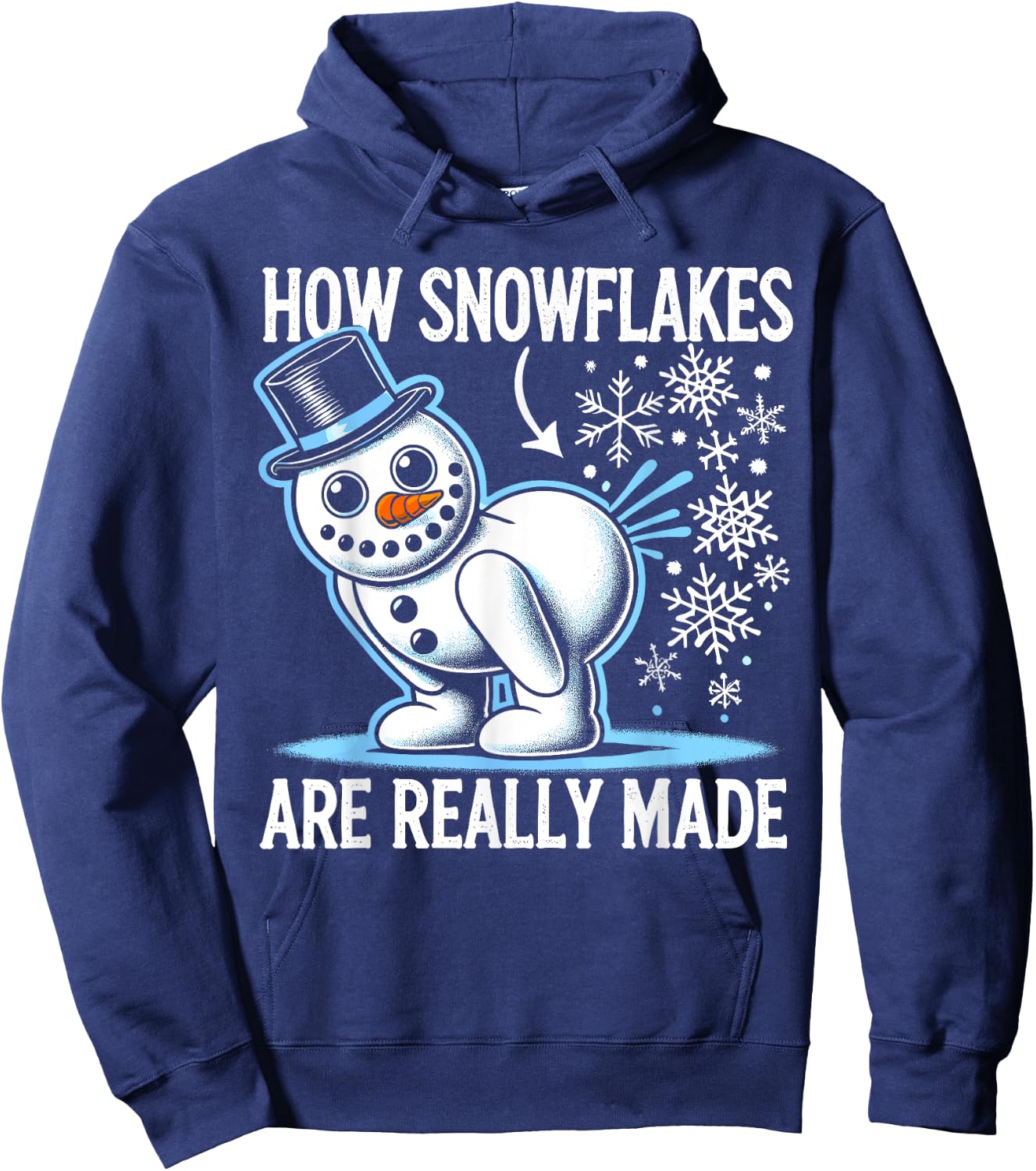 Funny Snowman How Snowflake Are Really Made Christmas Pajama Hoodie - Hoodie | Navy