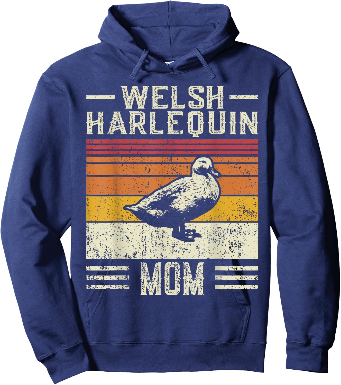 Best Duck Mom Women - Vintage Welsh Harlequin Hoodie - Hoodie | Navy
