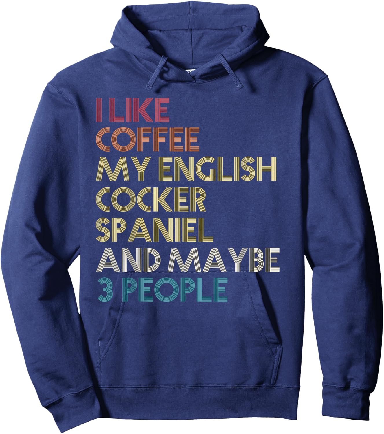 English Cocker Spaniel Dog Owner Coffee Lovers Gift Vintage Hoodie - Hoodie | Navy