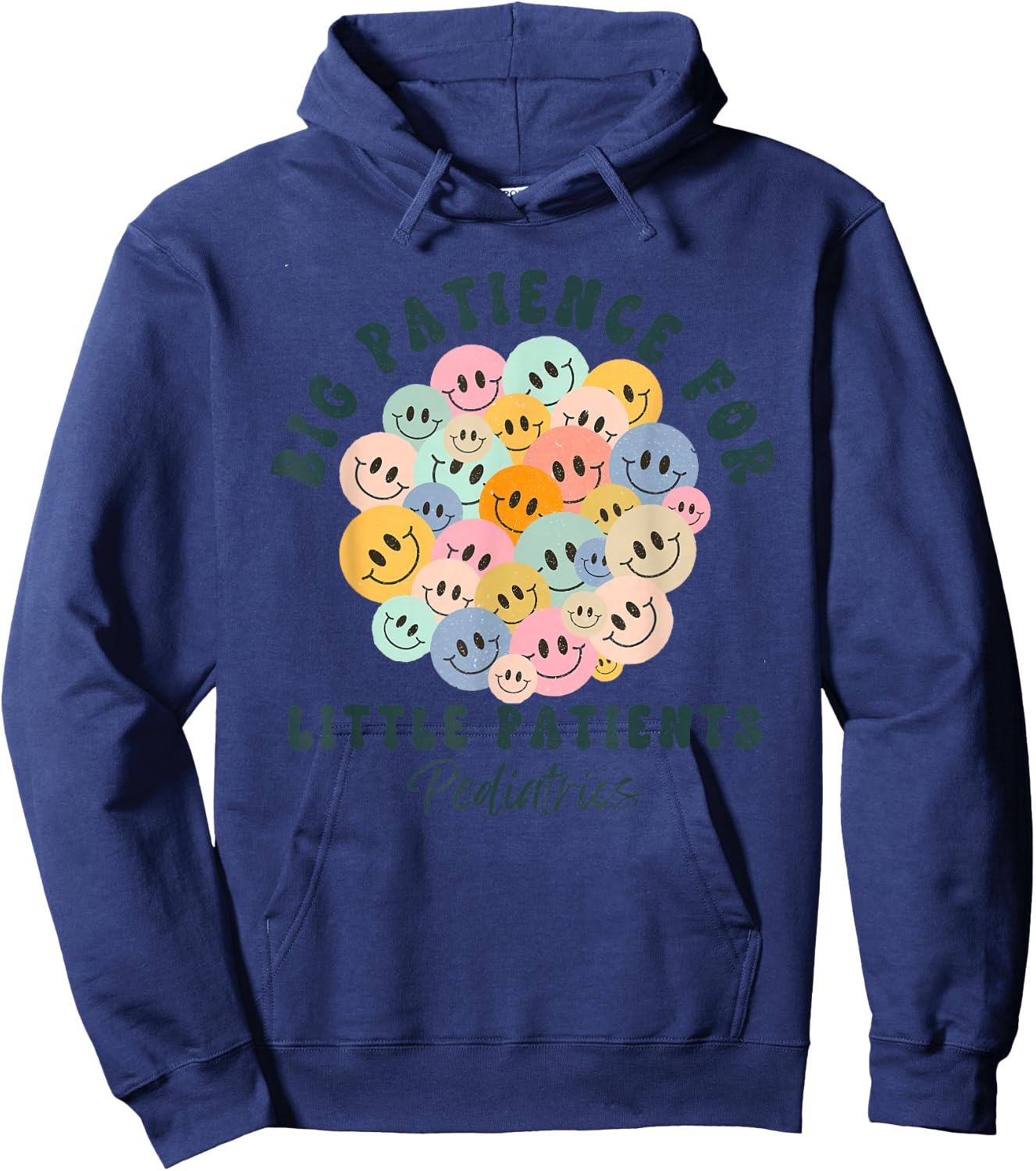 Big Patience For Little Patients Peds Pediatric Nurse Gifts Hoodie - Hoodie | Navy