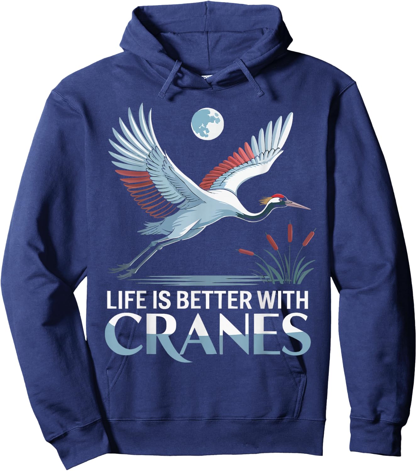 Sandhill Crane Bird Lover Birdwatching Ornithology Birder Hoodie - Hoodie | Navy