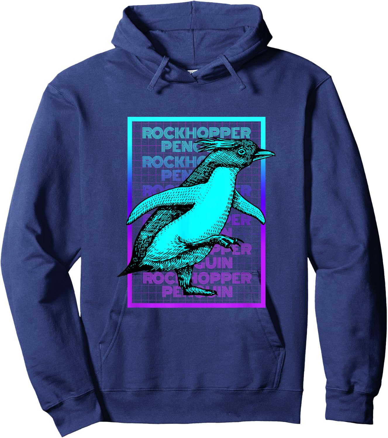 Rockhopper Penguin Vintage Retro Rockhopper Penguin Hoodie - Hoodie | Navy