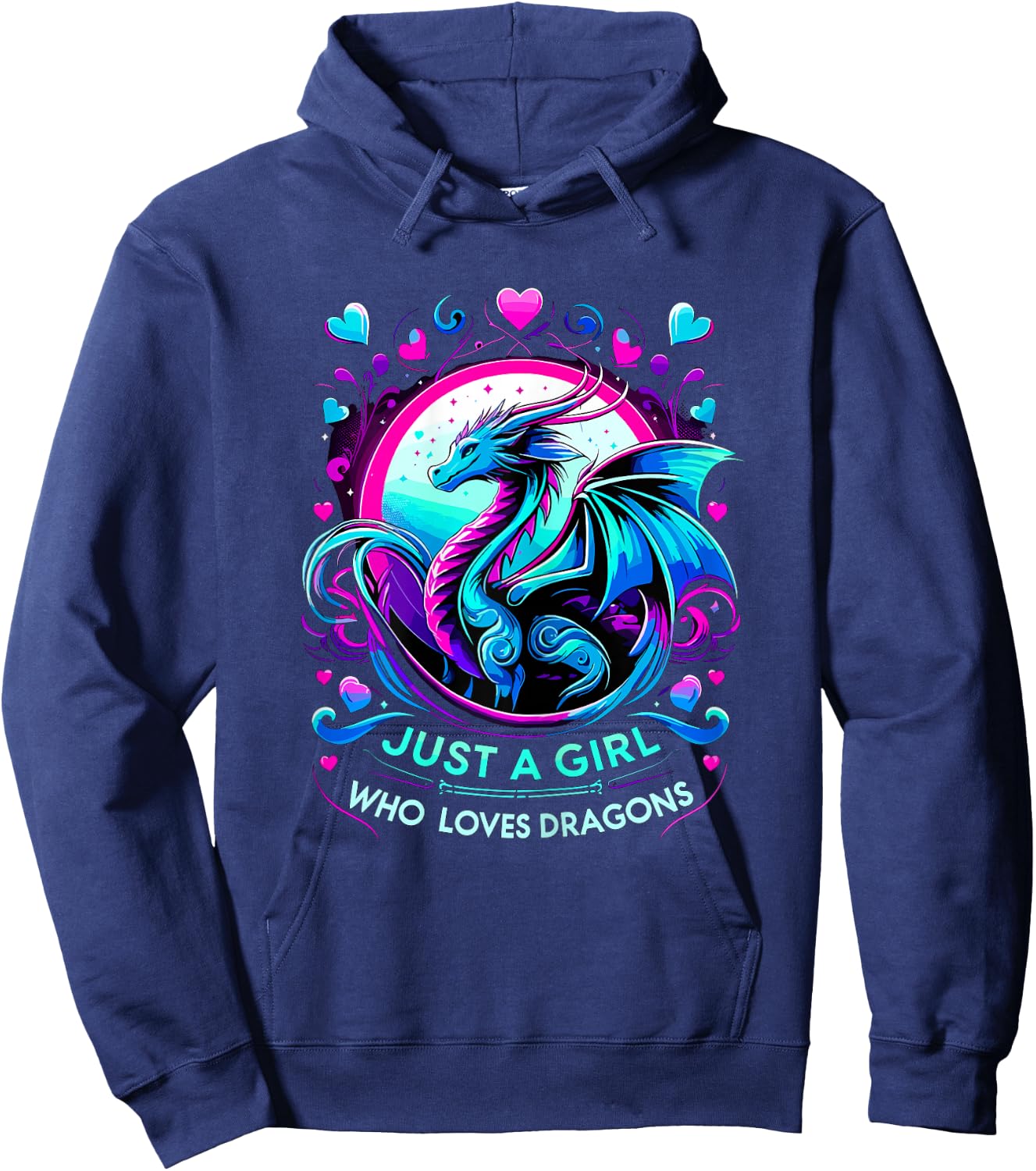 Just a Girl who loves Dragons Hoodie - Hoodie | Navy