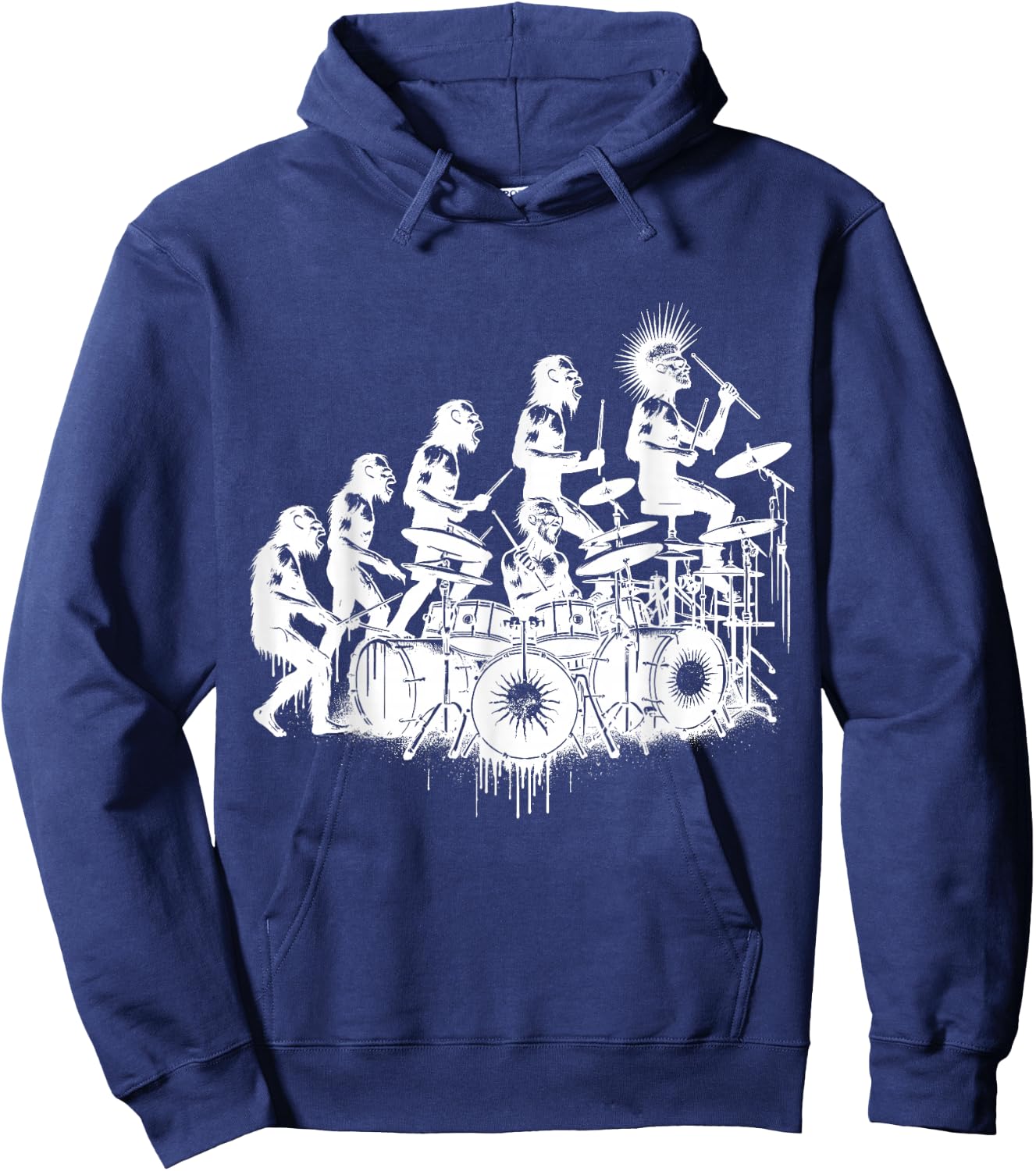 Drums Lover gifts Evolution Drummer Hoodie - Hoodie | Navy