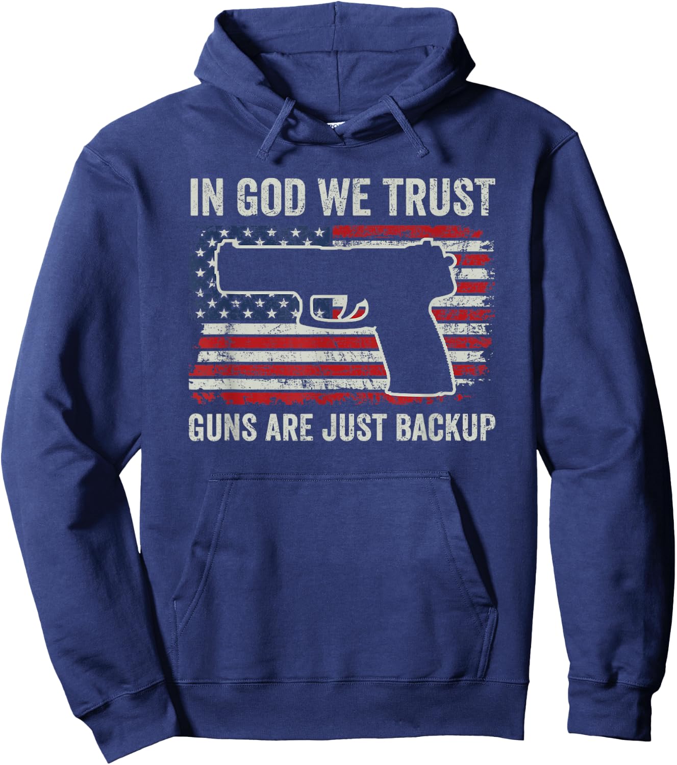 In God We Trust Guns Are Just A Backup AR15 Gun Christian Hoodie - Hoodie | Navy