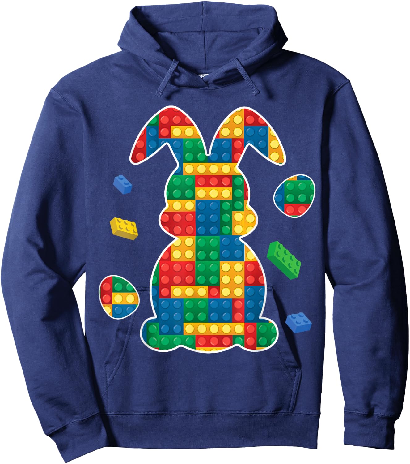 Master Builder Block Brick Building Easter Day Bunny Hoodie - Hoodie | Navy