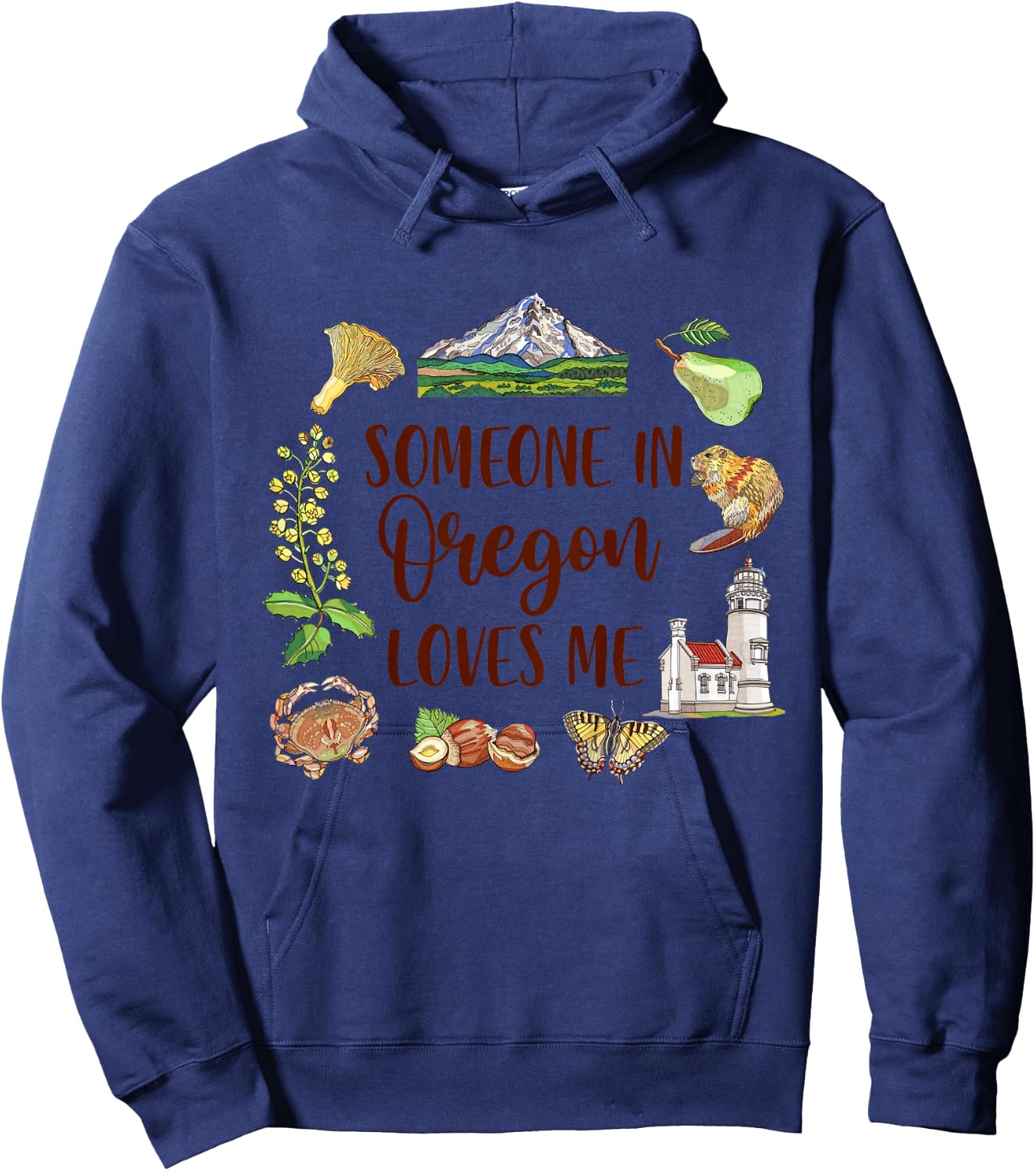 Kids Oregon Baby Oregon Travel Trip Someone In Oregon Loves Me Hoodie - Hoodie | Navy