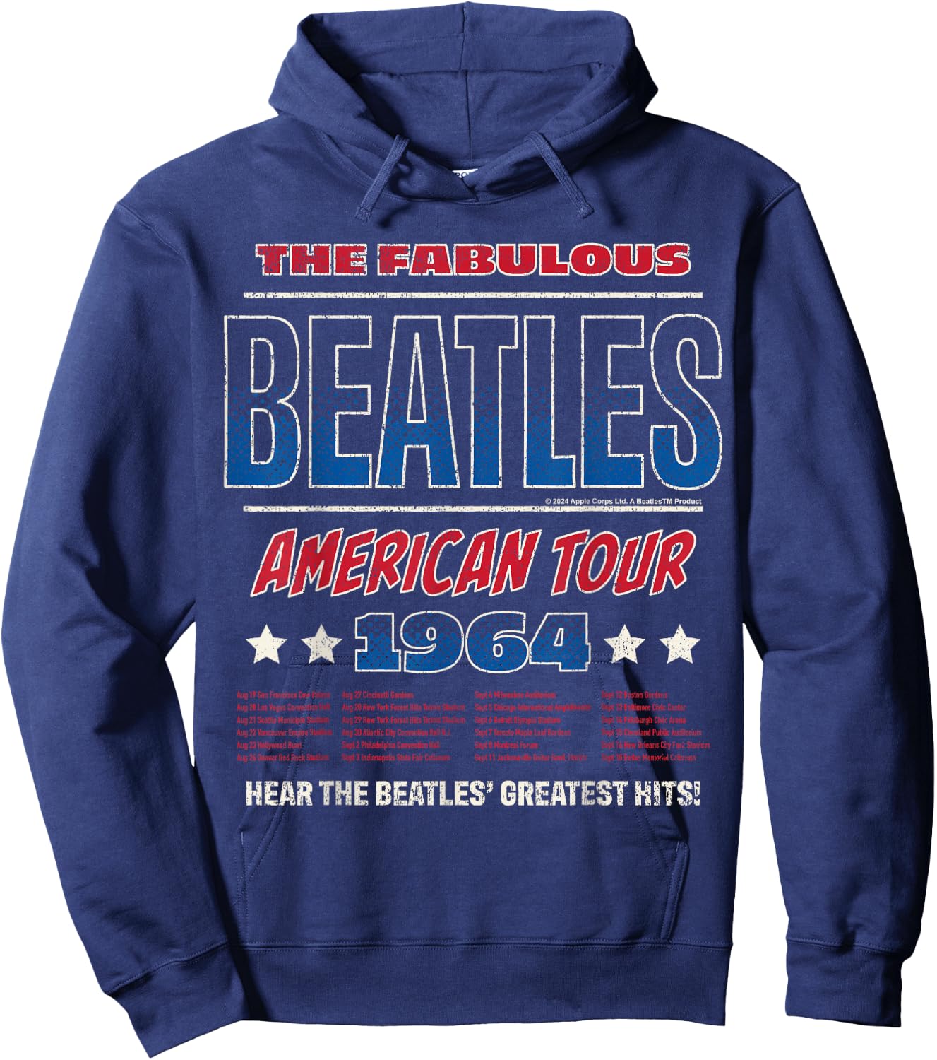 The Beatles - American Tour 1964 Greatest Hits Hoodie - Hoodie | Navy