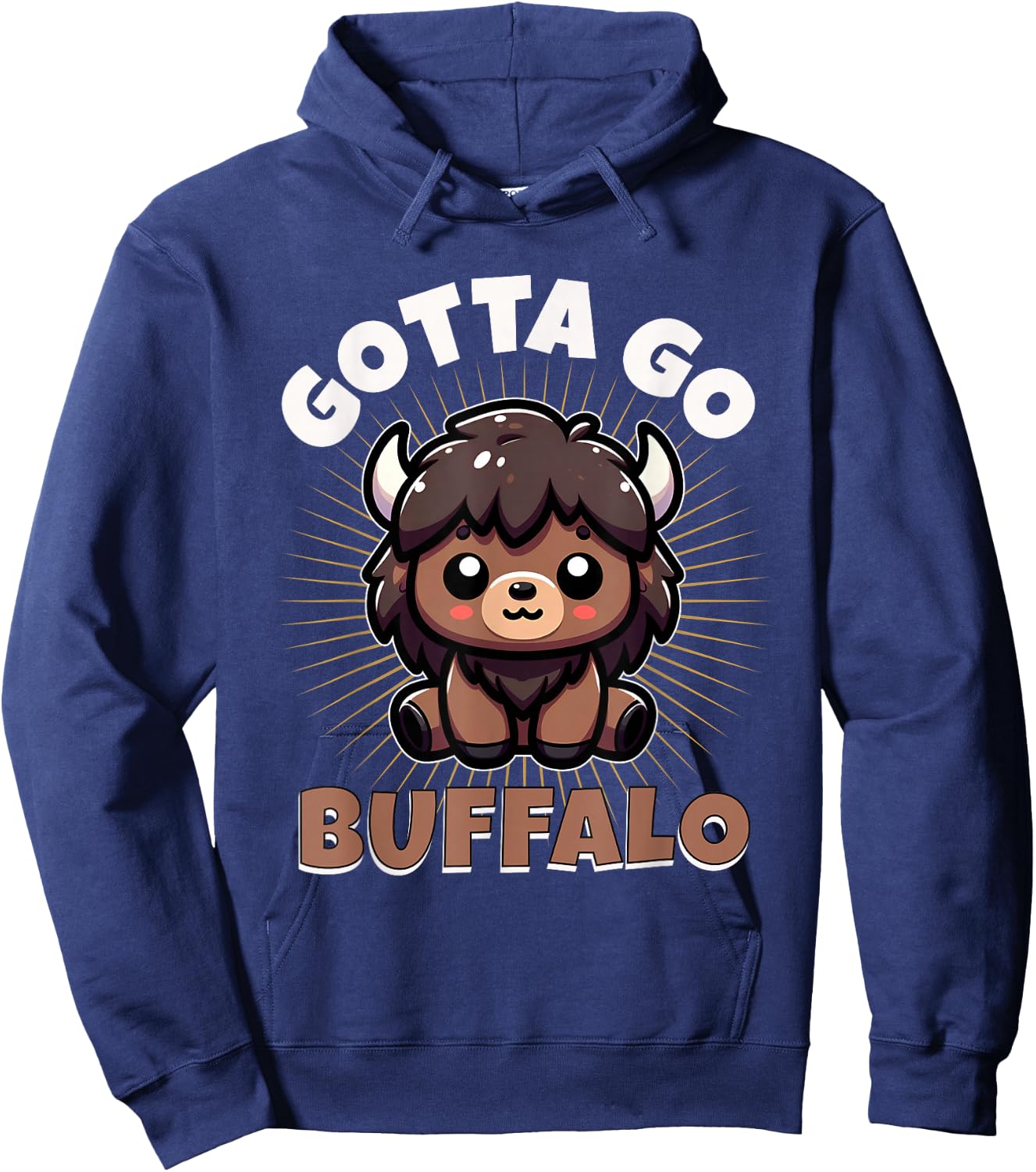 Gotta Go Buffalo Cute Funny Word Game Animal Boys Girls Kids Hoodie - Hoodie | Navy
