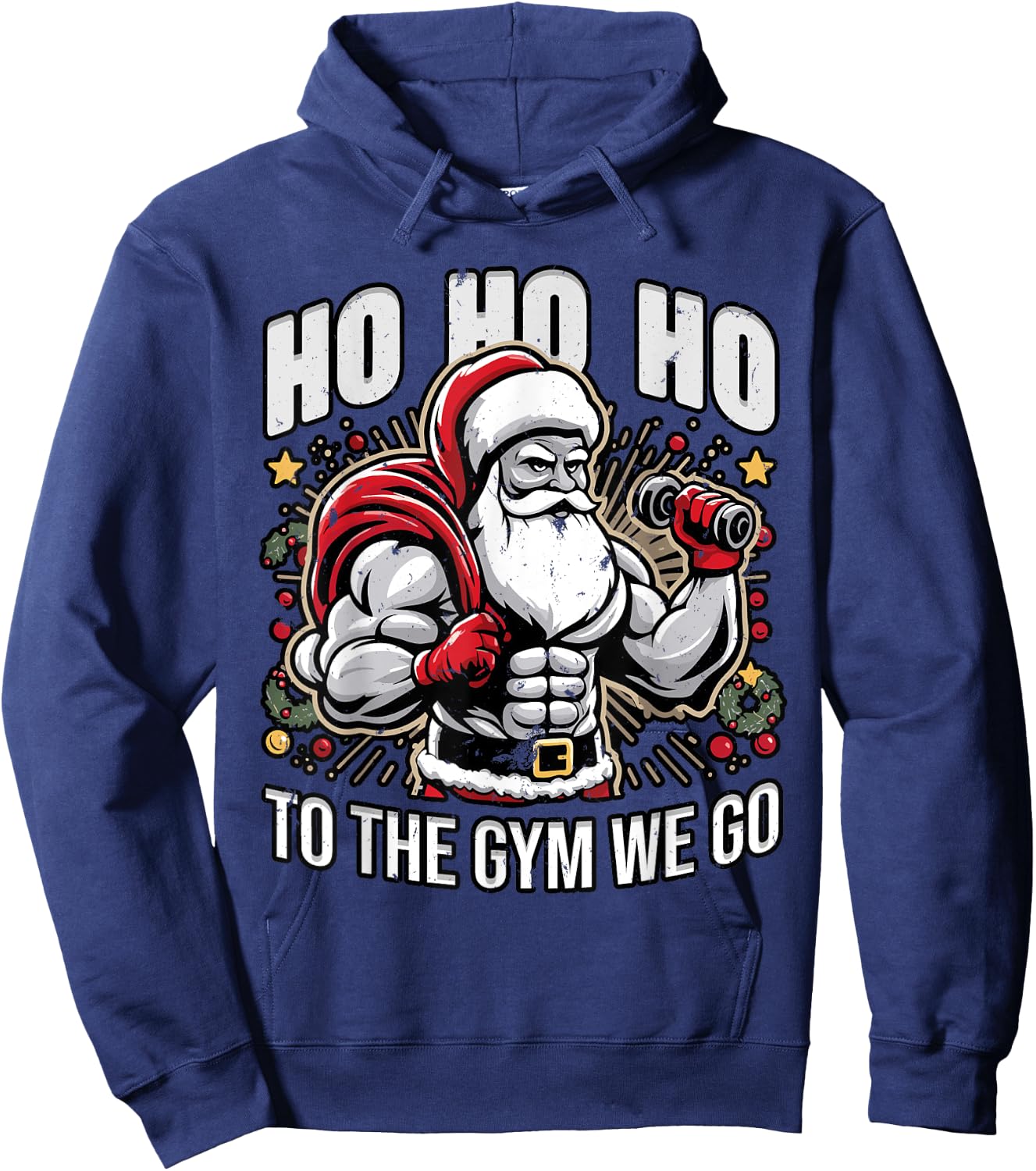 Ho Ho Ho To the gym we go Christmas Santa Hoodie - Hoodie | Navy